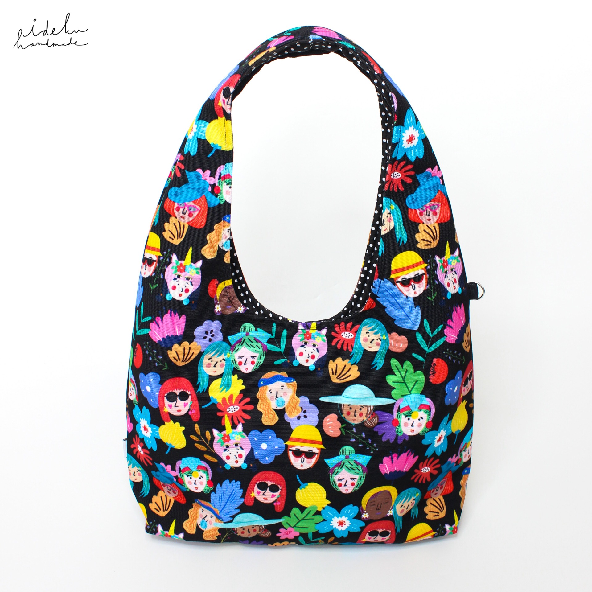 Black Faces Hobo Bag