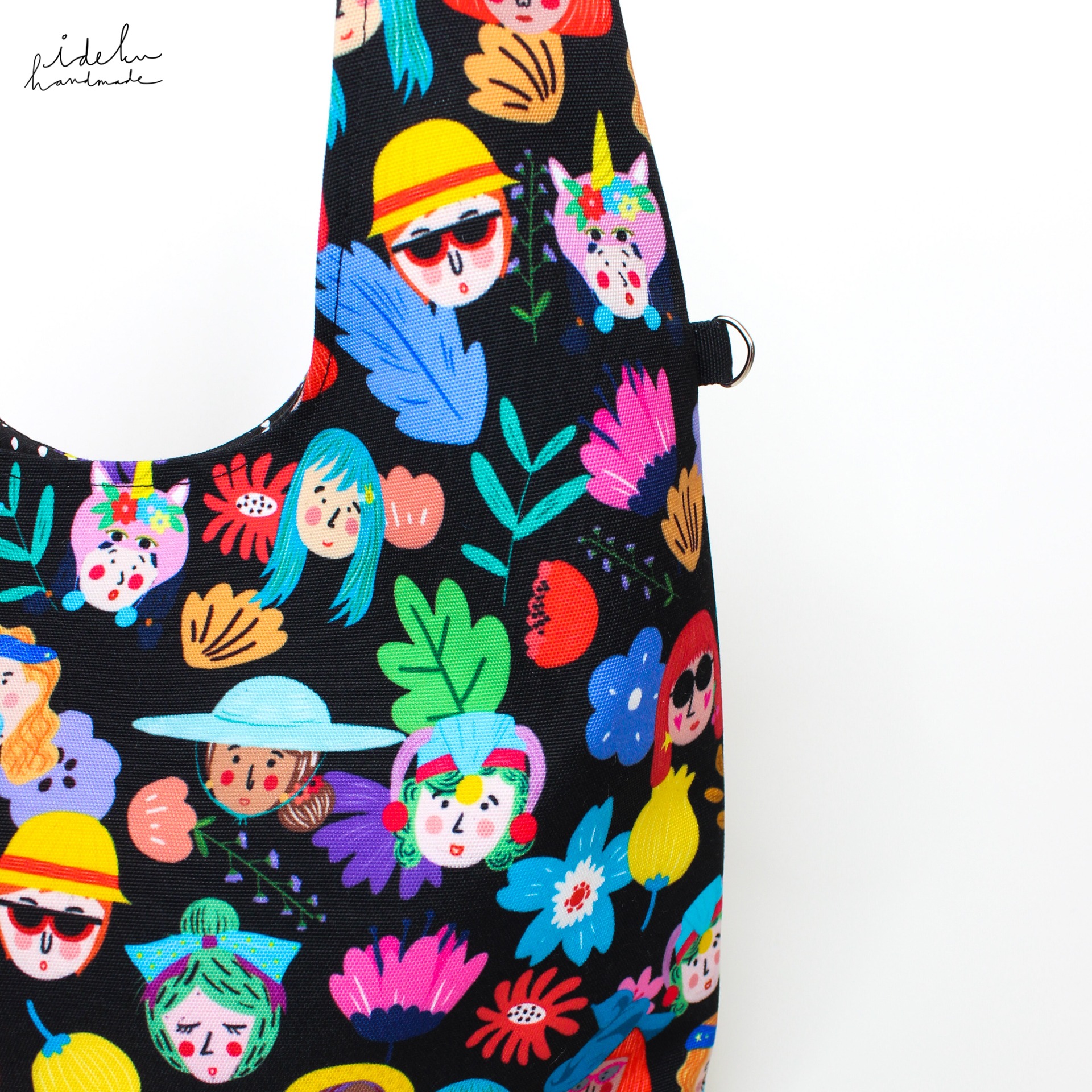 Black Faces Hobo Bag