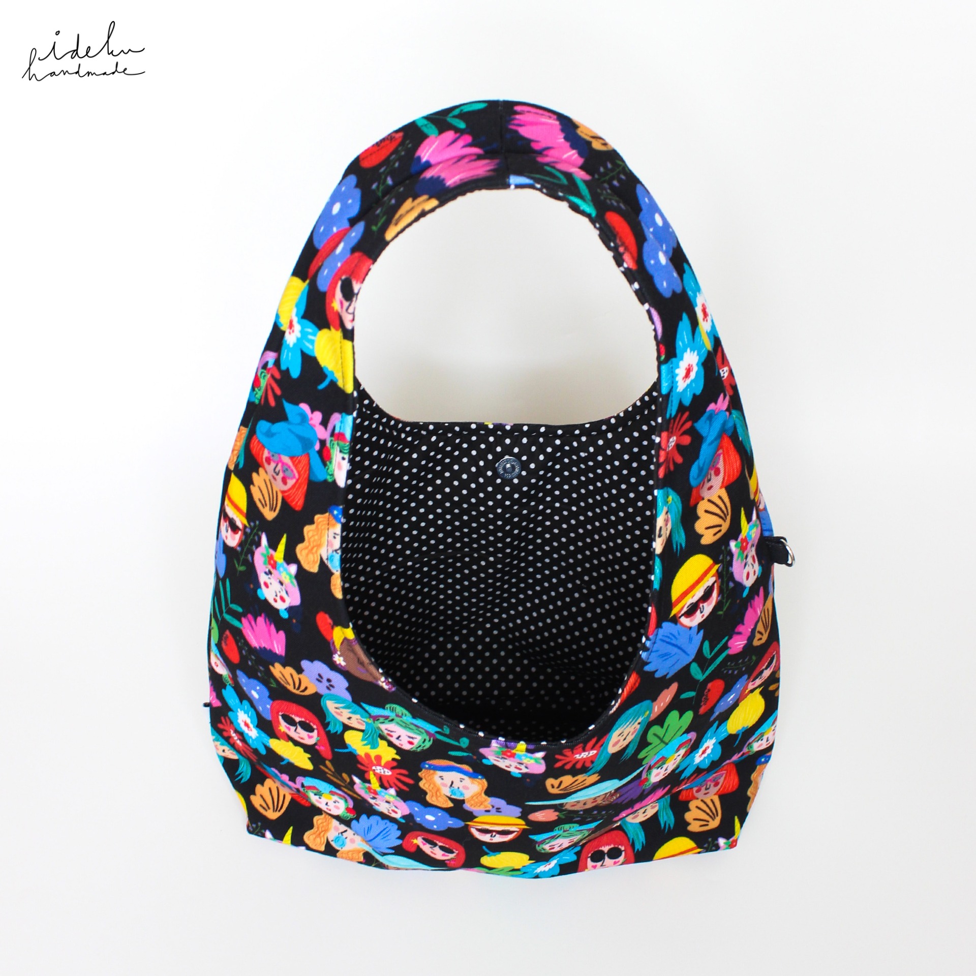 Black Faces Hobo Bag