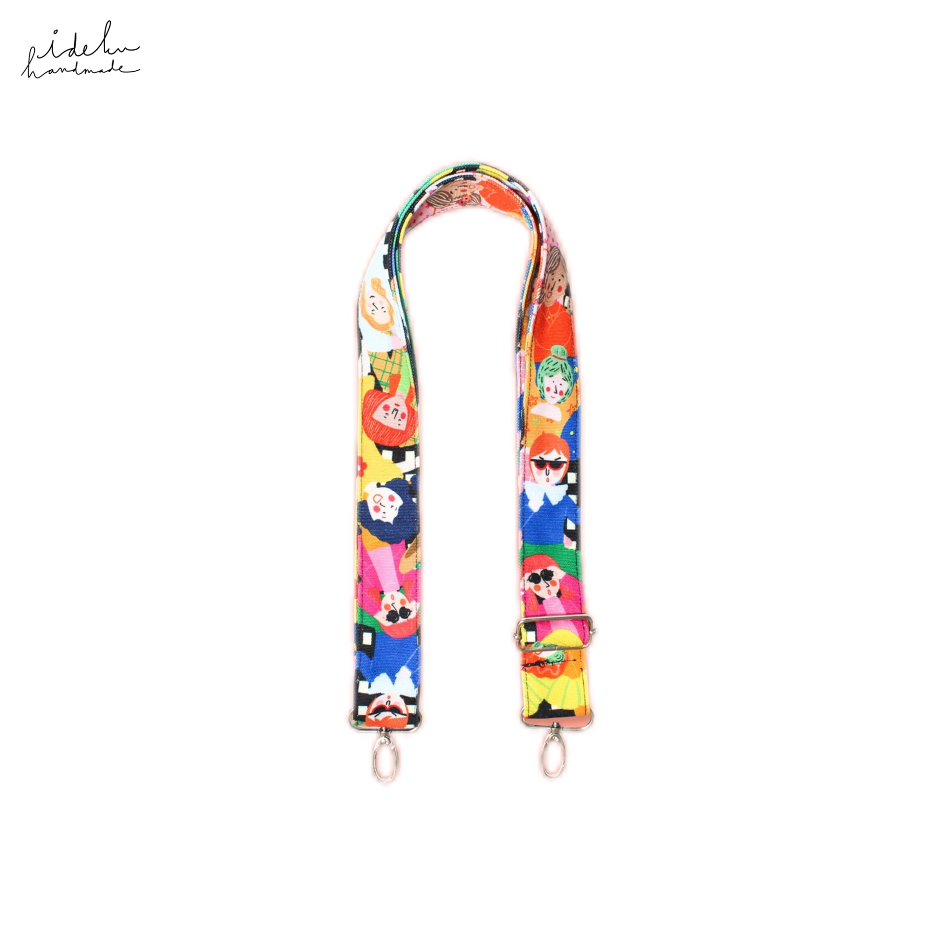 Fancy Faces Black Bag Strap 