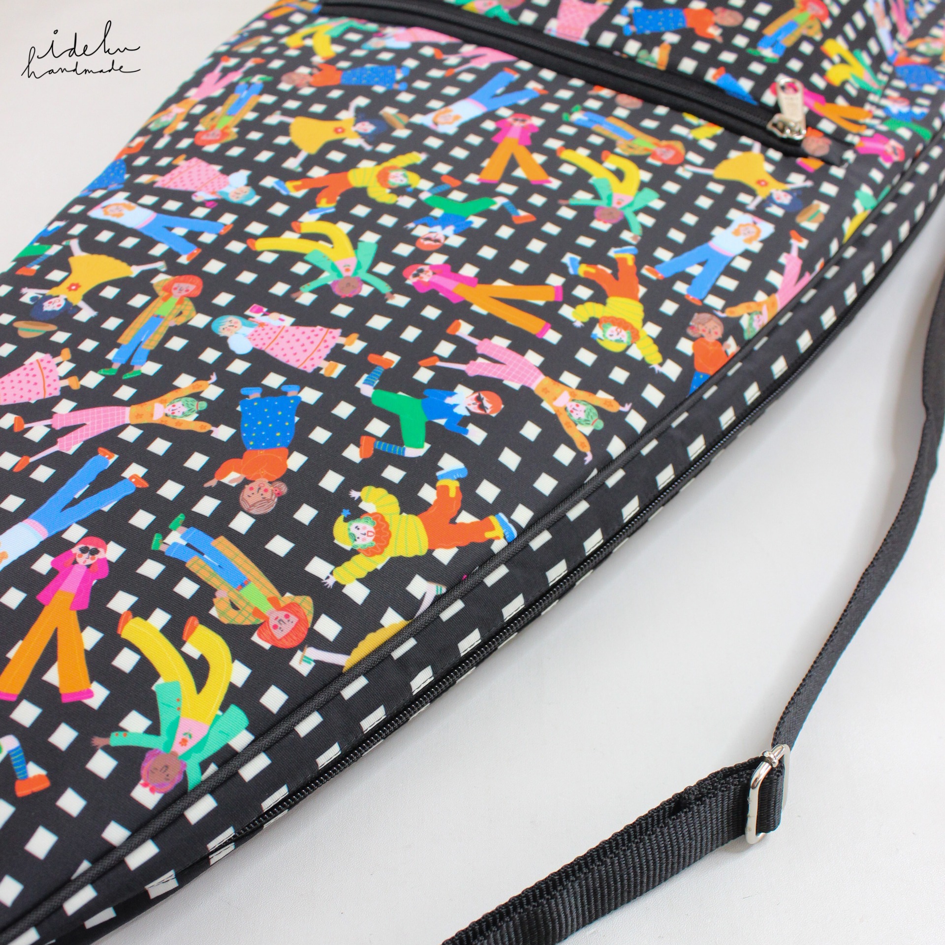 Fancy Faces Black Tennis Bag