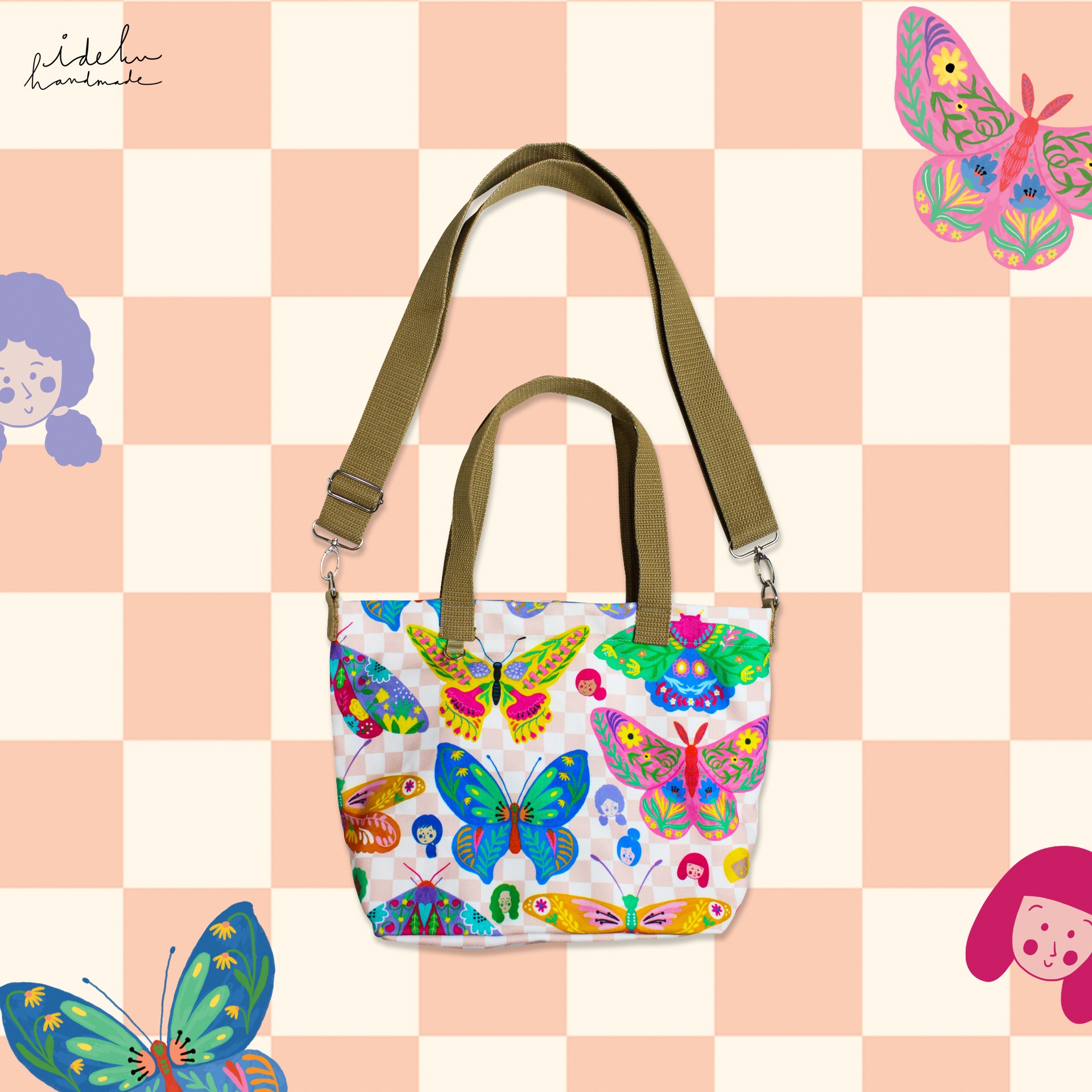 Butterfly Faces Mini Tote Bag