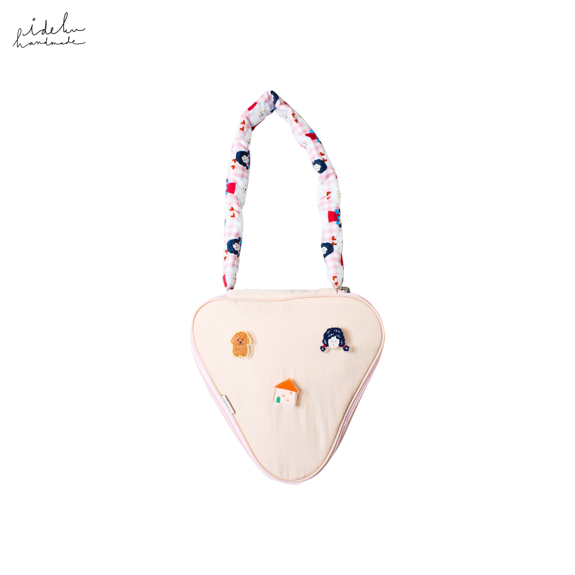 Pink Gingham Triangle Bag