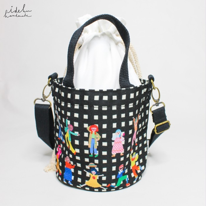 Fancy Faces Black Mini Handbag
