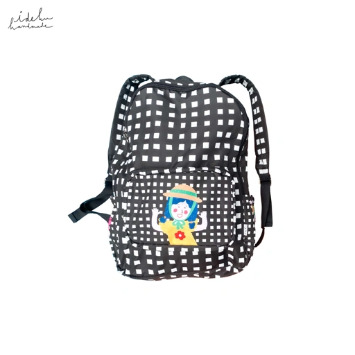 Image of Fancy Faces Black Foldable Backpack