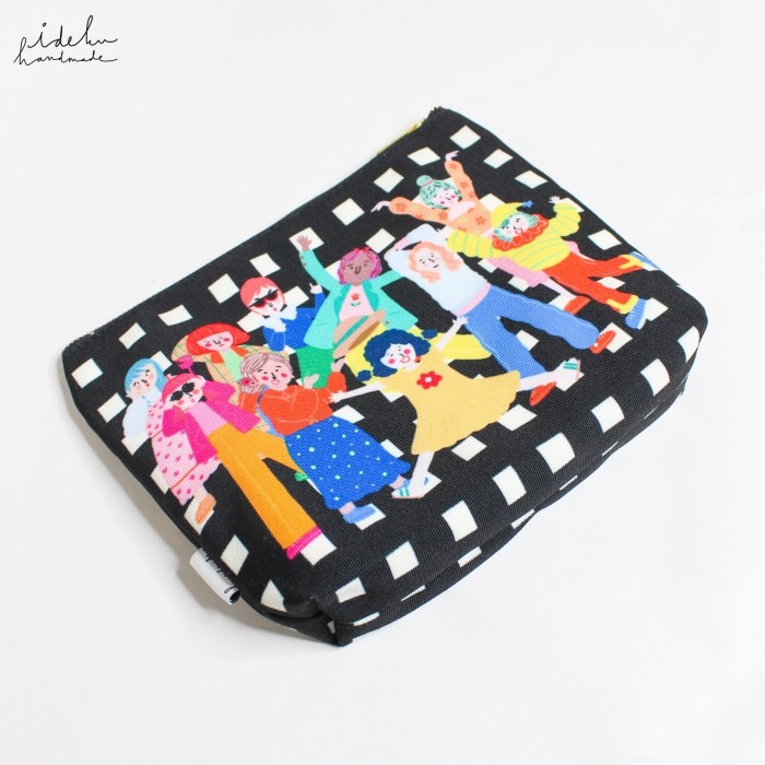 Fancy Faces Black Pouch 