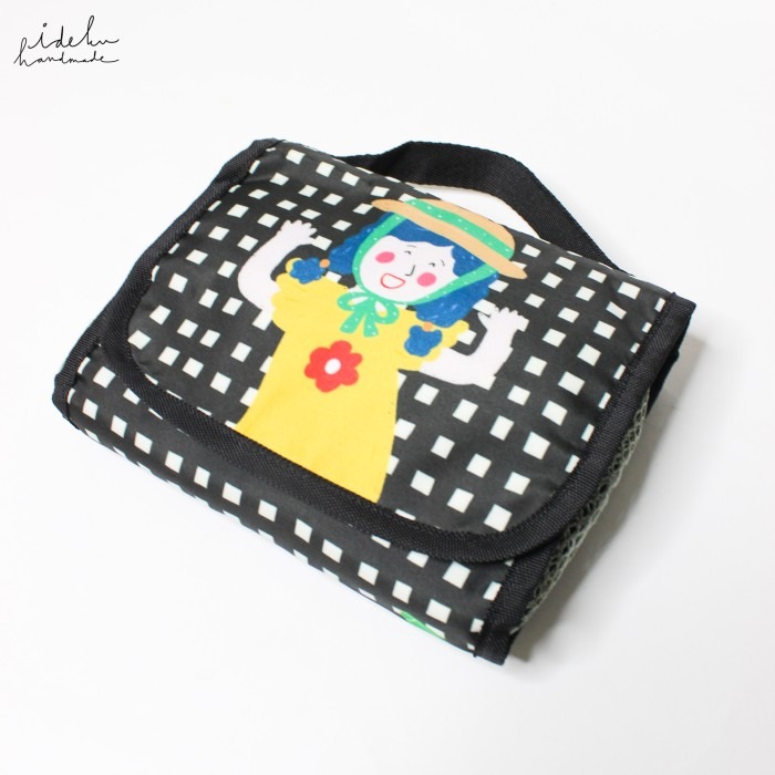 Fancy Faces Black Toiletries Bag