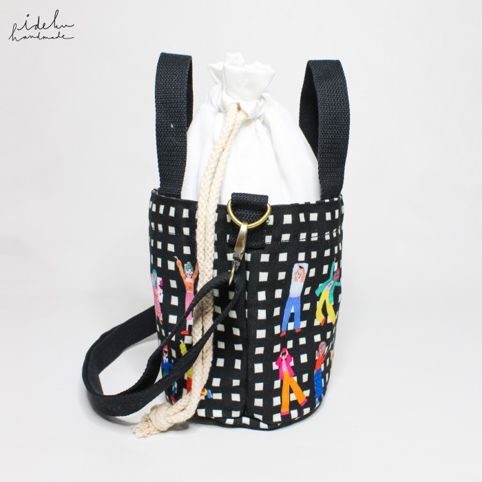Fancy Faces Black Mini Handbag