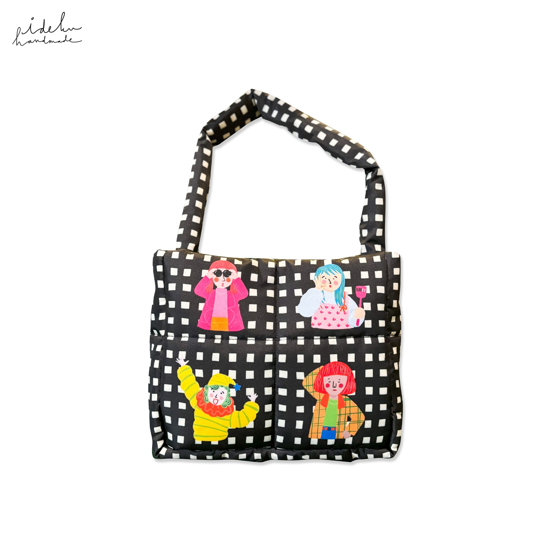 Fancy Faces Black Fluffy Bag