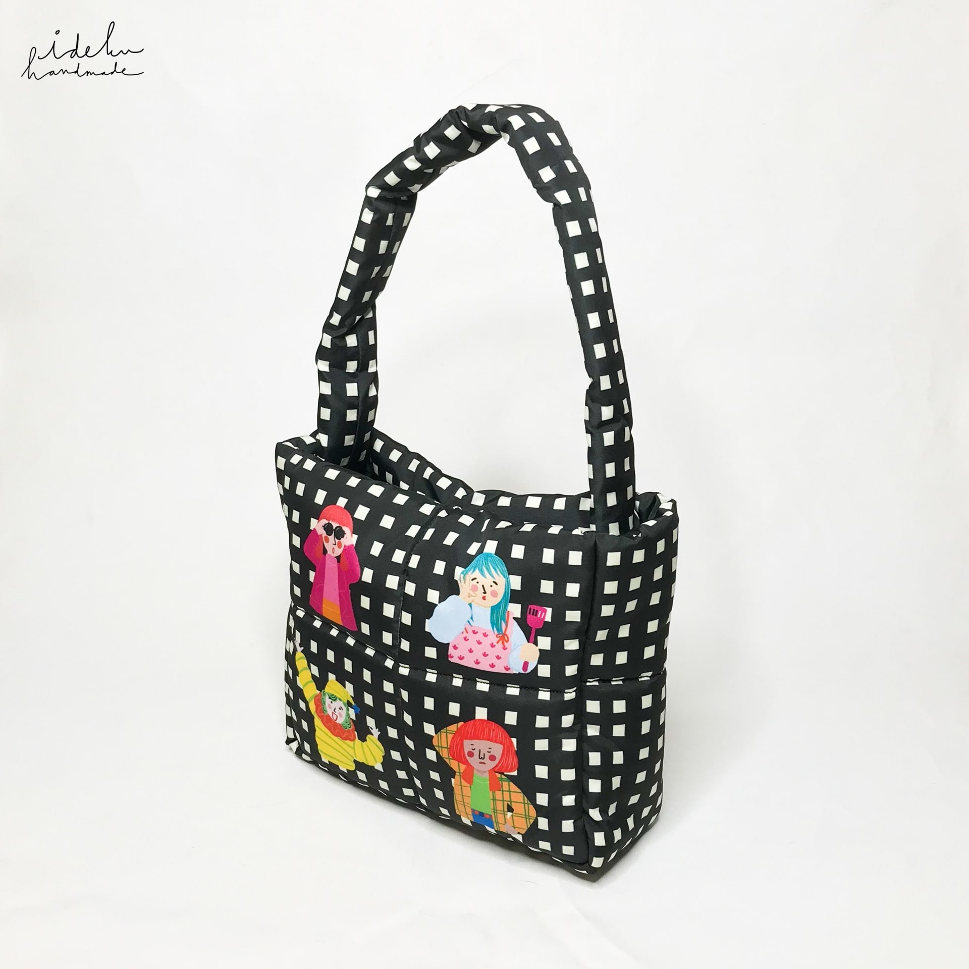 Fancy Faces Black Fluffy Bag