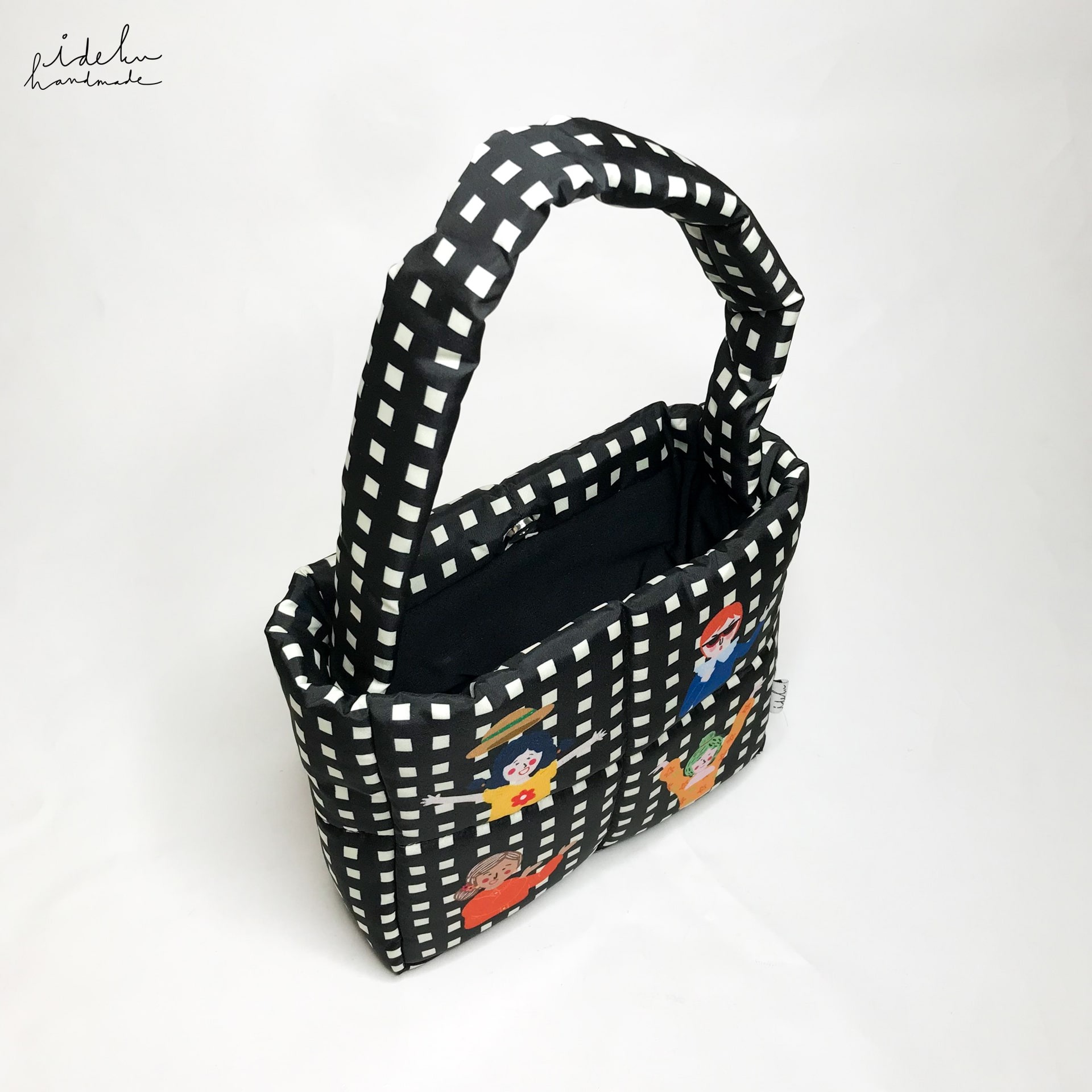 Fancy Faces Black Fluffy Bag