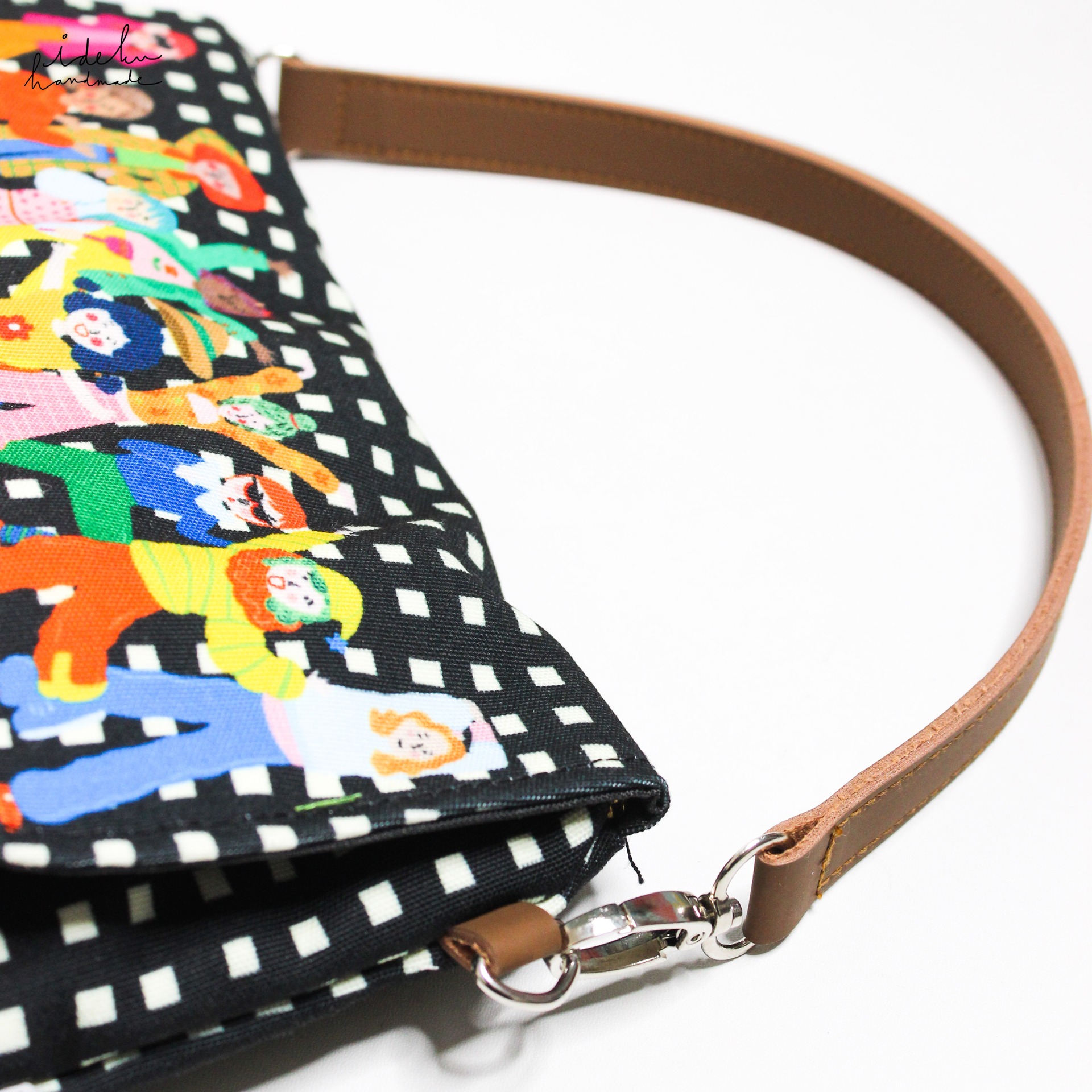 Fancy Faces Black Sling Bag 