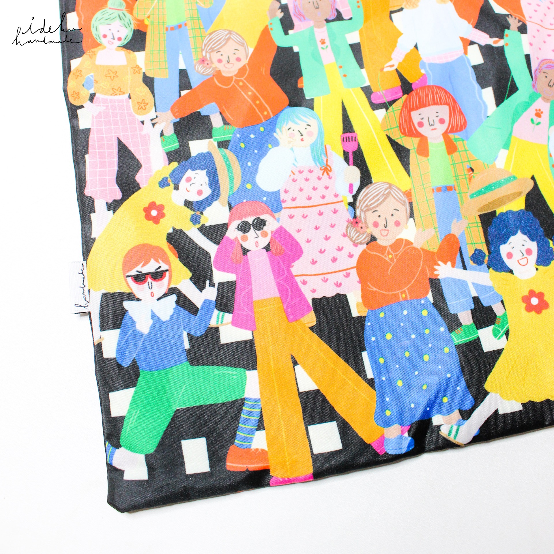 Fancy Faces Black Shopping Bag