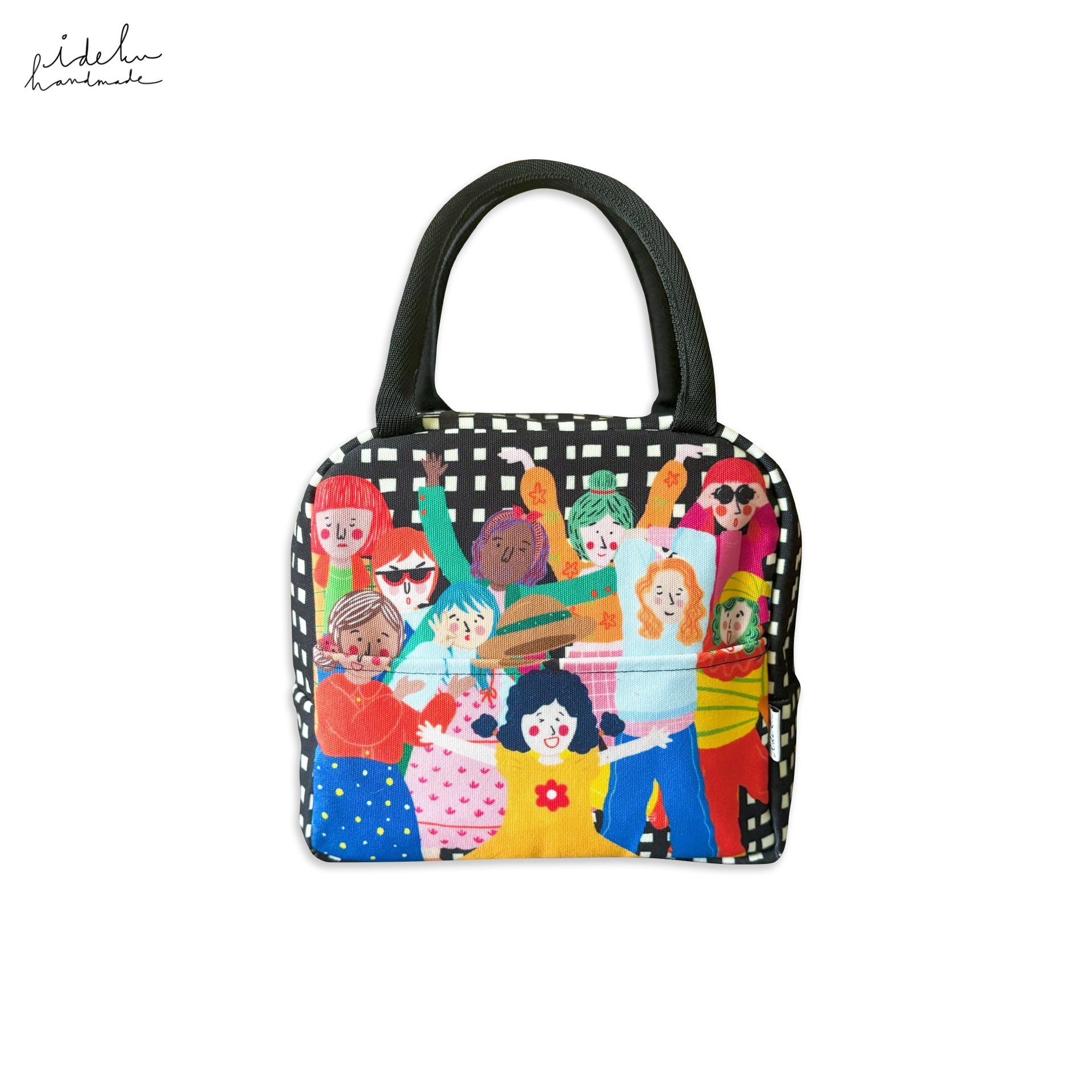 Fancy Faces Black Classic Lunch Bag