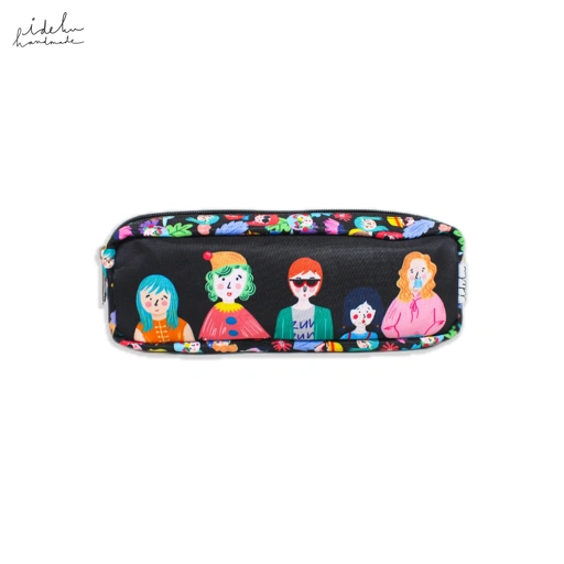 Image of Black Faces Pencil Pouch