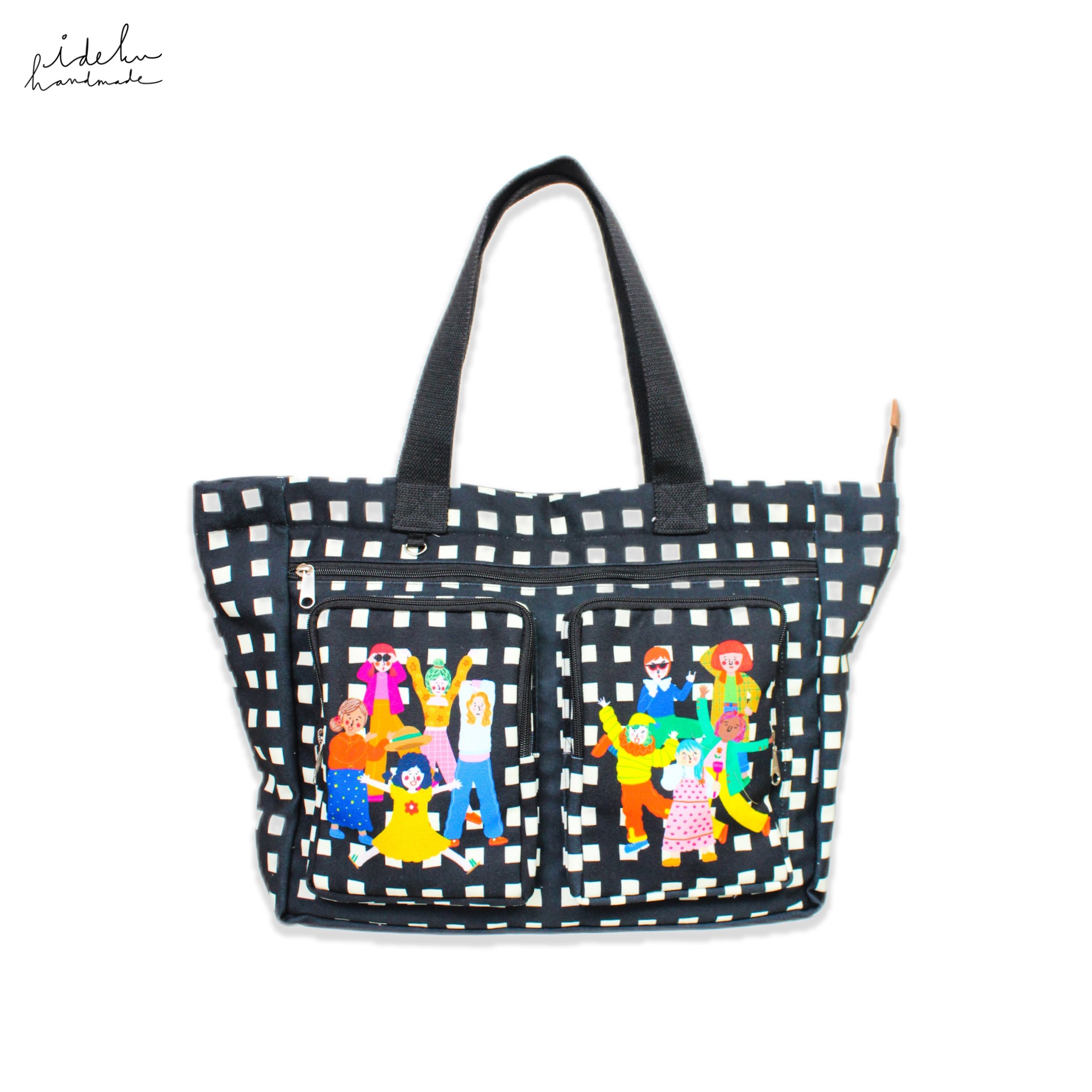Fancy Faces Black Travel Bag