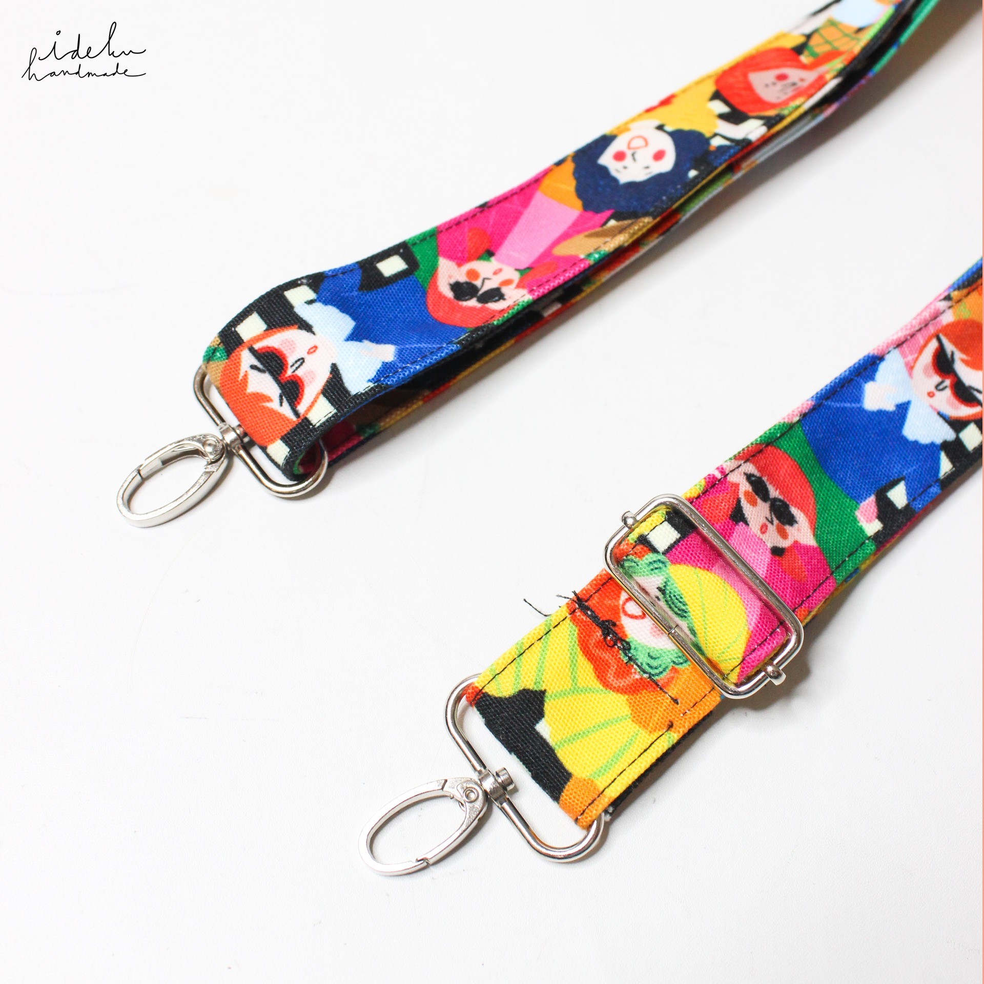 Fancy Faces Black Bag Strap 