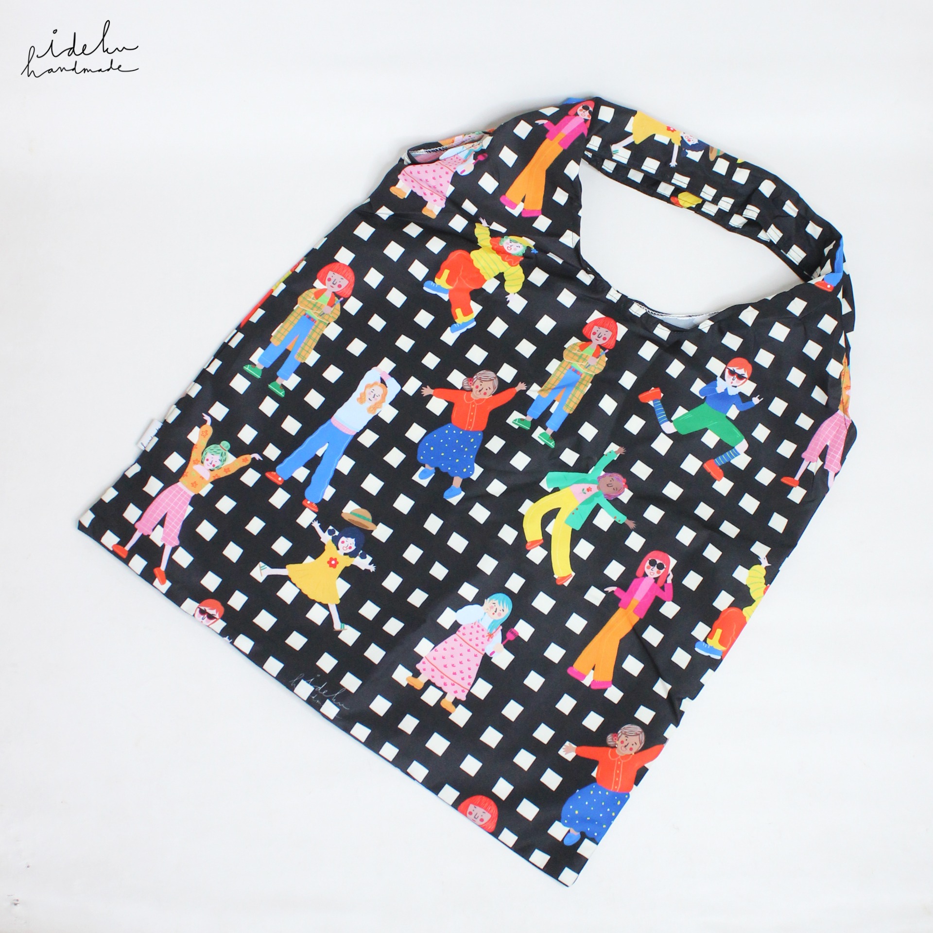 Fancy Faces Black Shopping Bag 2.0