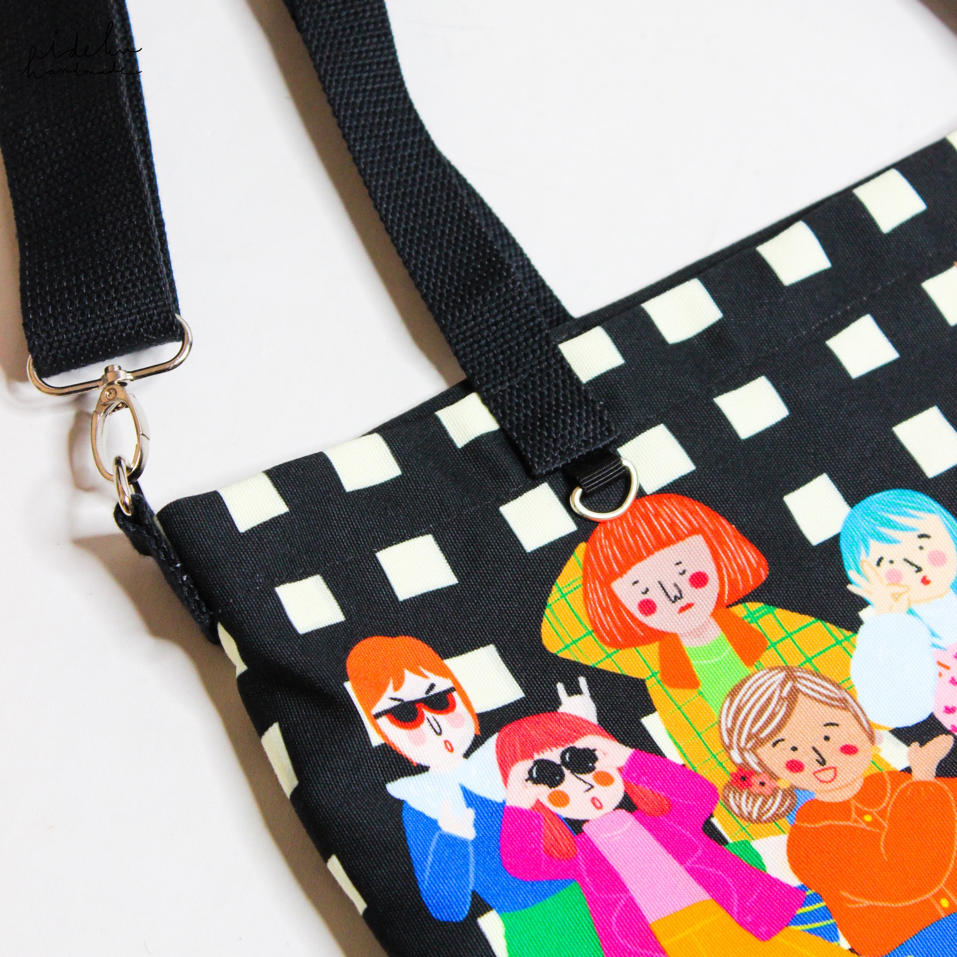 Fancy Faces Black Tote Bag