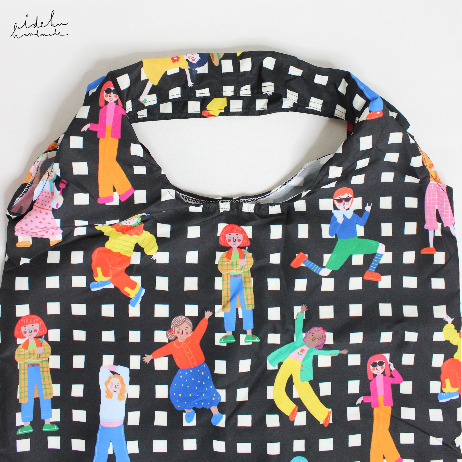 Fancy Faces Black Shopping Bag 2.0