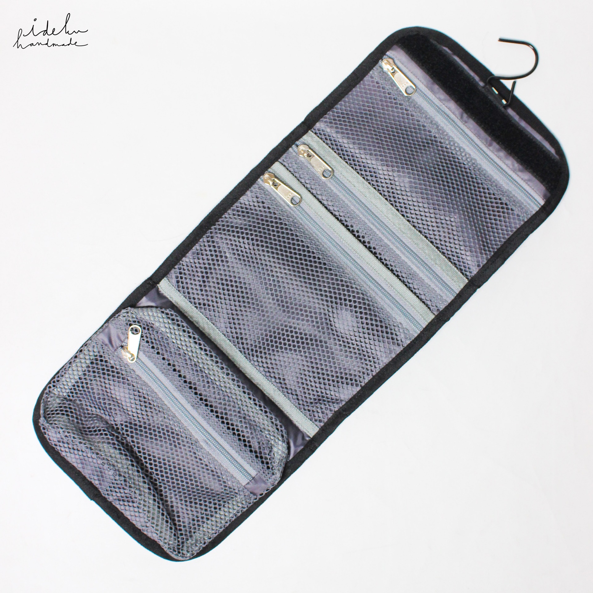 Fancy Faces Black Toiletries Bag Ideku