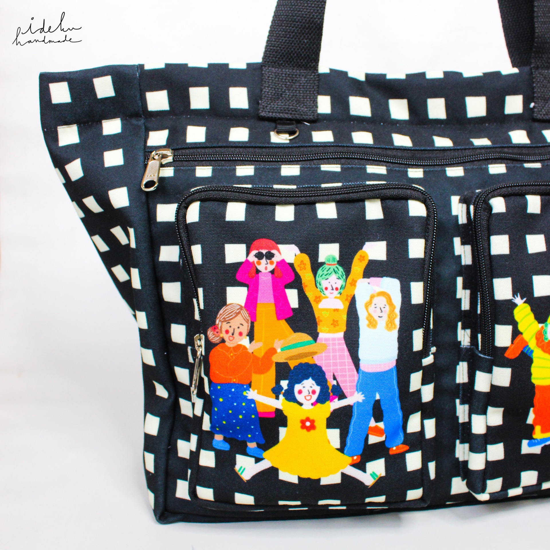 Fancy Faces Black Travel Bag