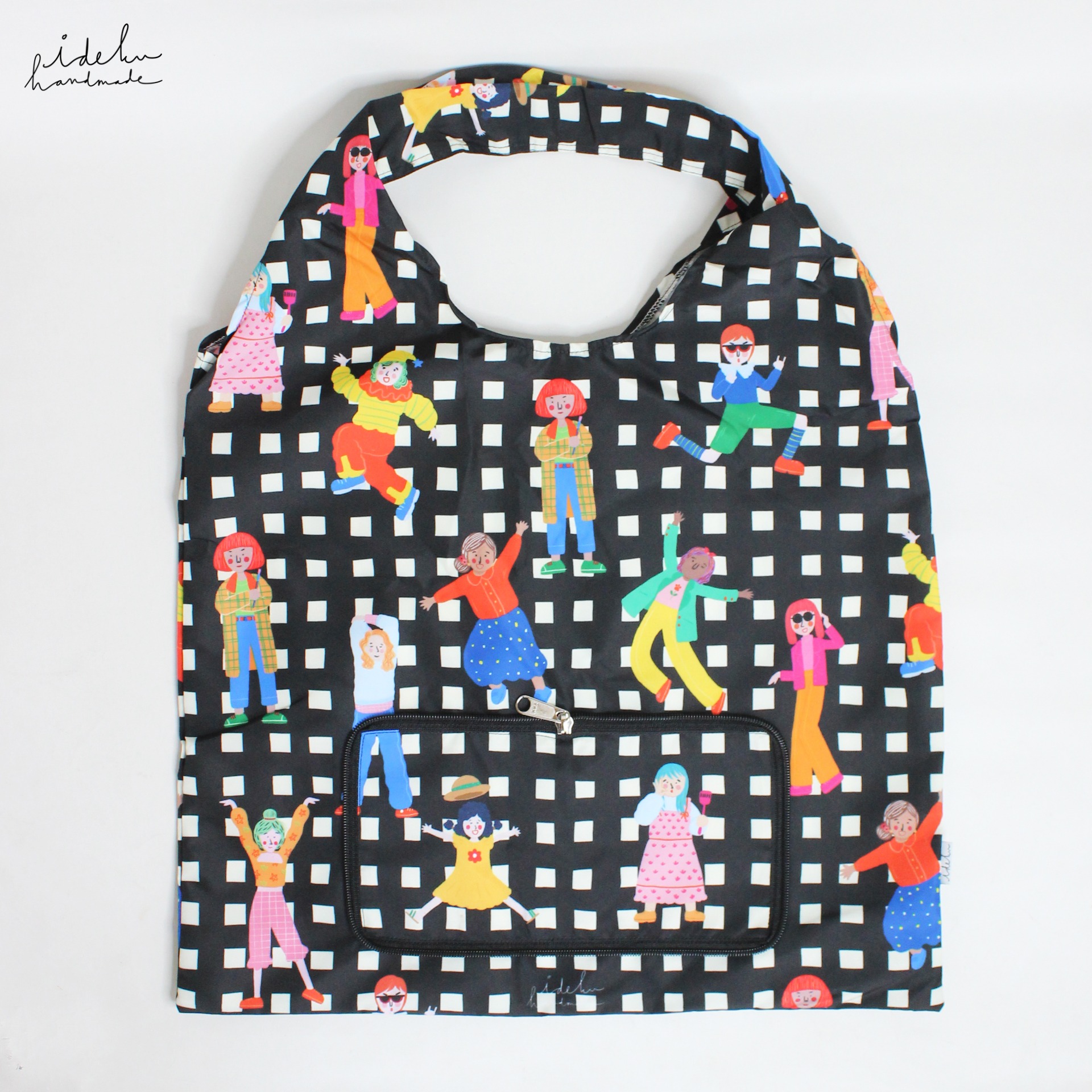 Fancy Faces Black Shopping Bag 2.0