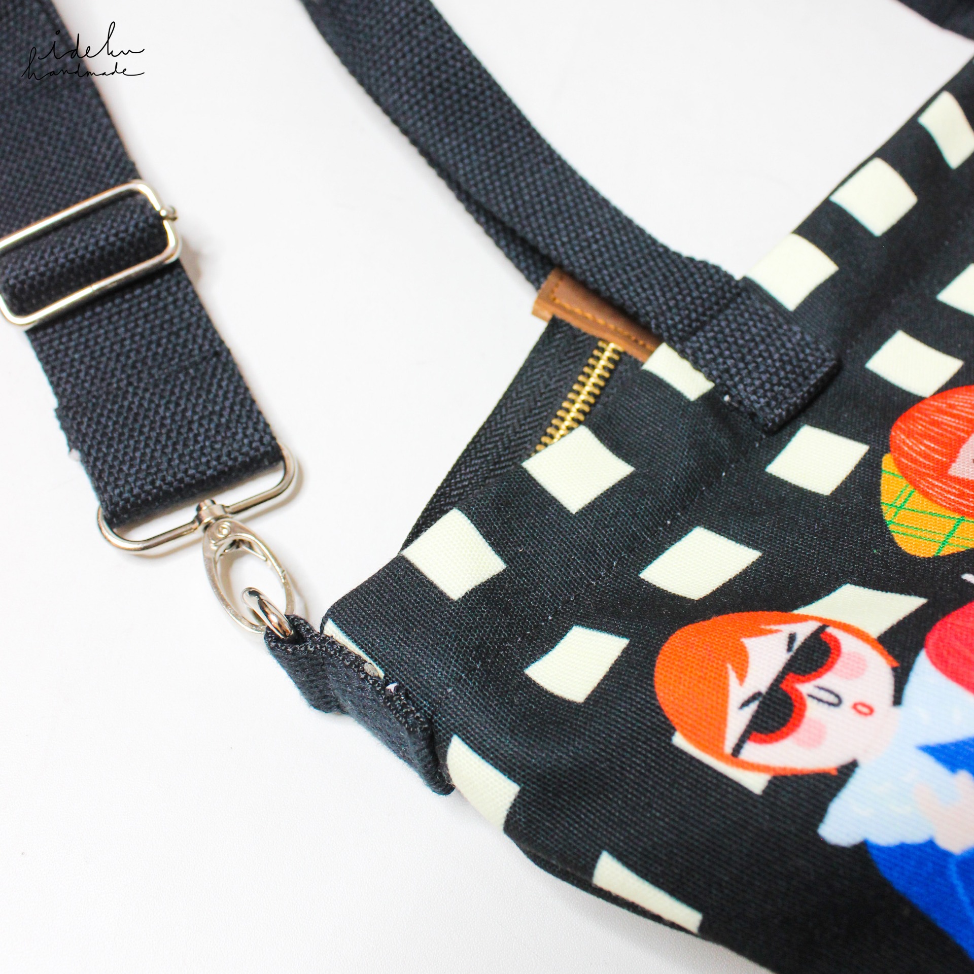Fancy Faces Black Tote Bag