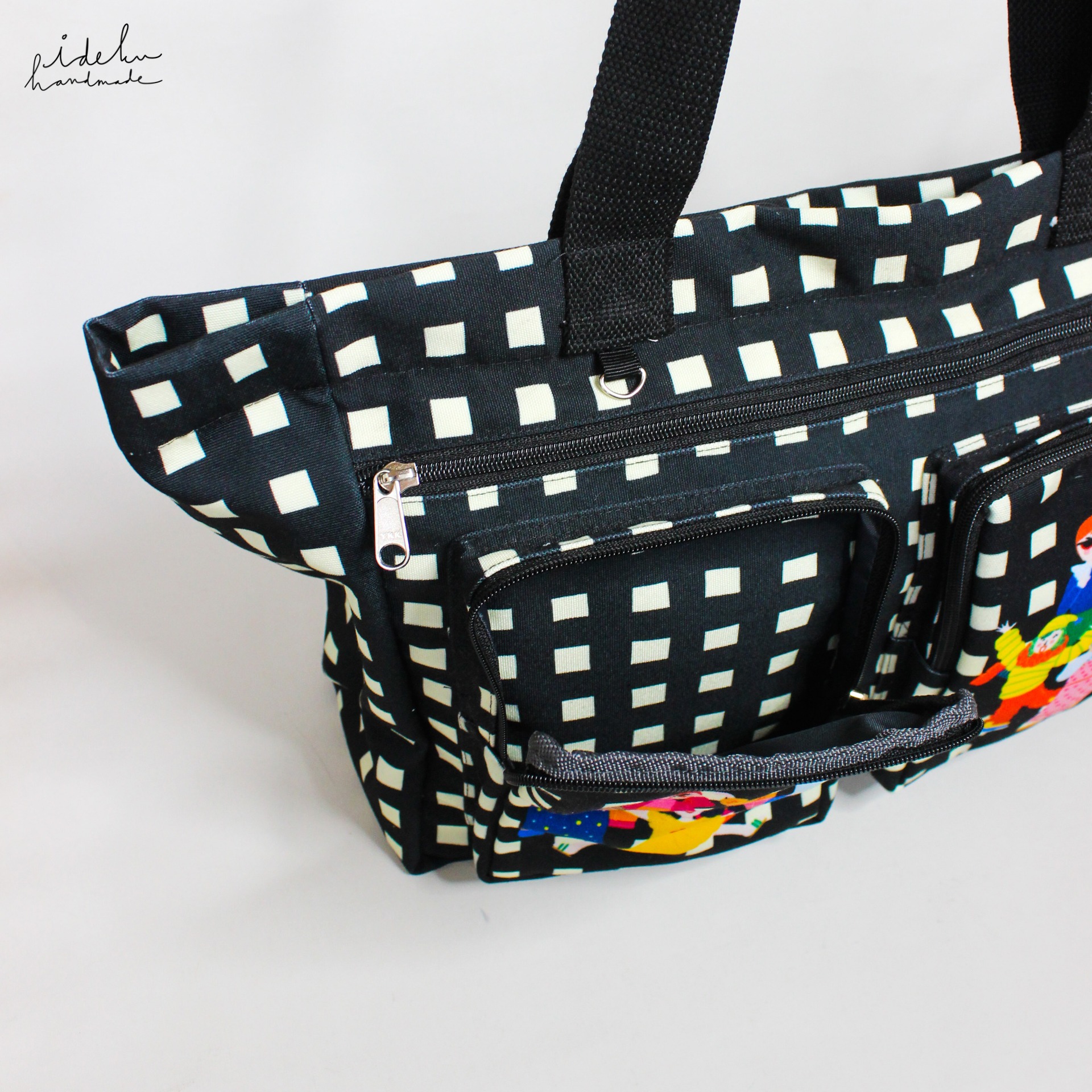 Fancy Faces Black Travel Bag
