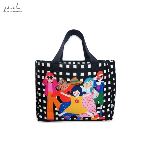 Image of Fancy Faces Black Big Bag