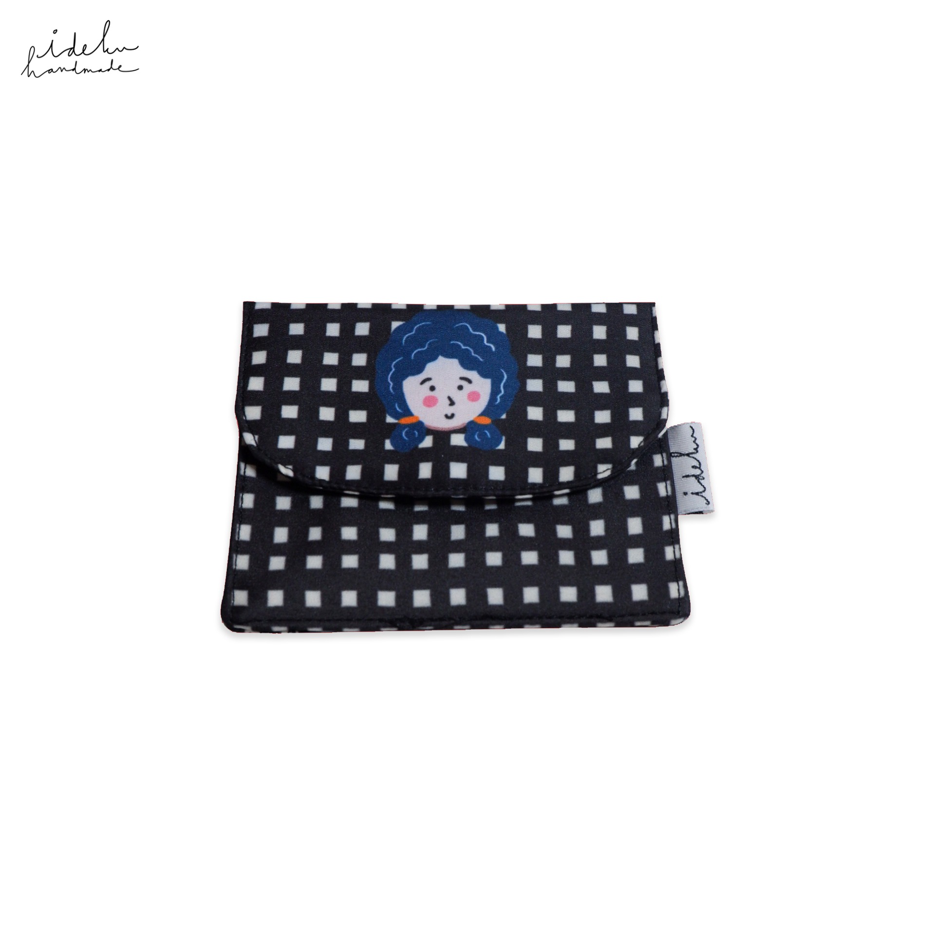 Fancy Faces Black Card Holder 