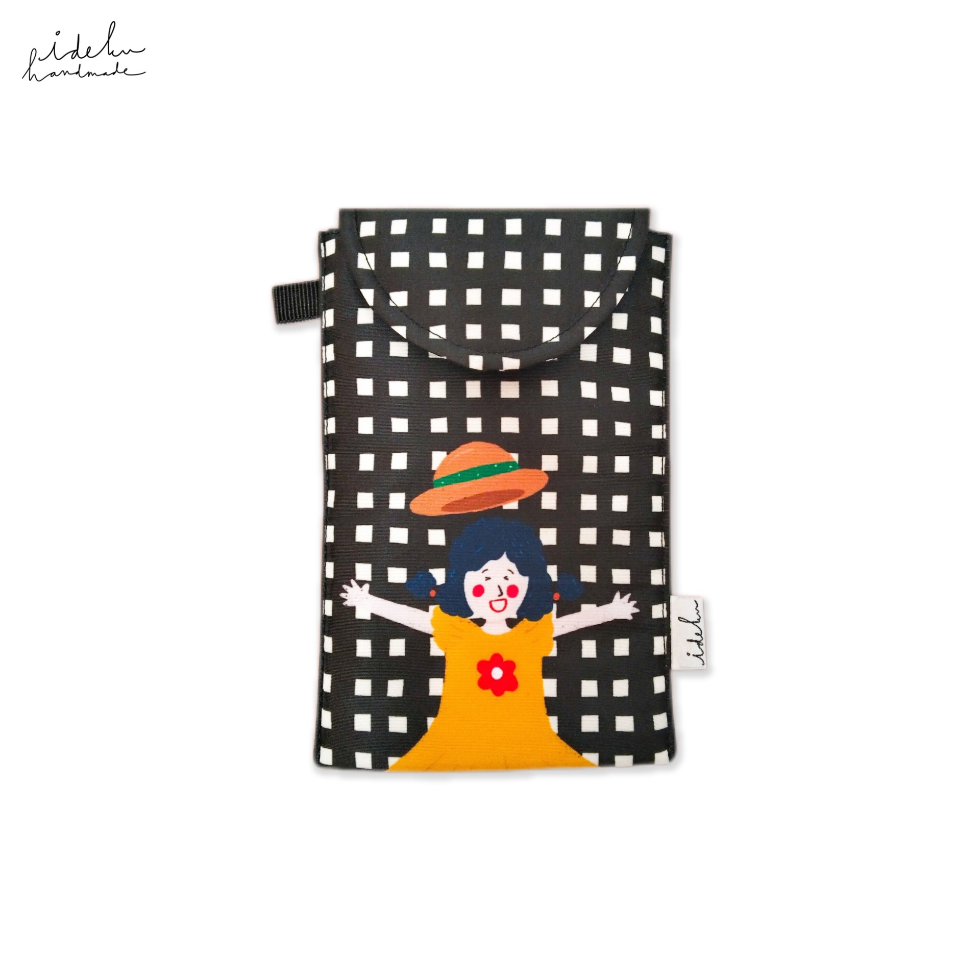 Fancy Faces Black Puffy HP Pouch 