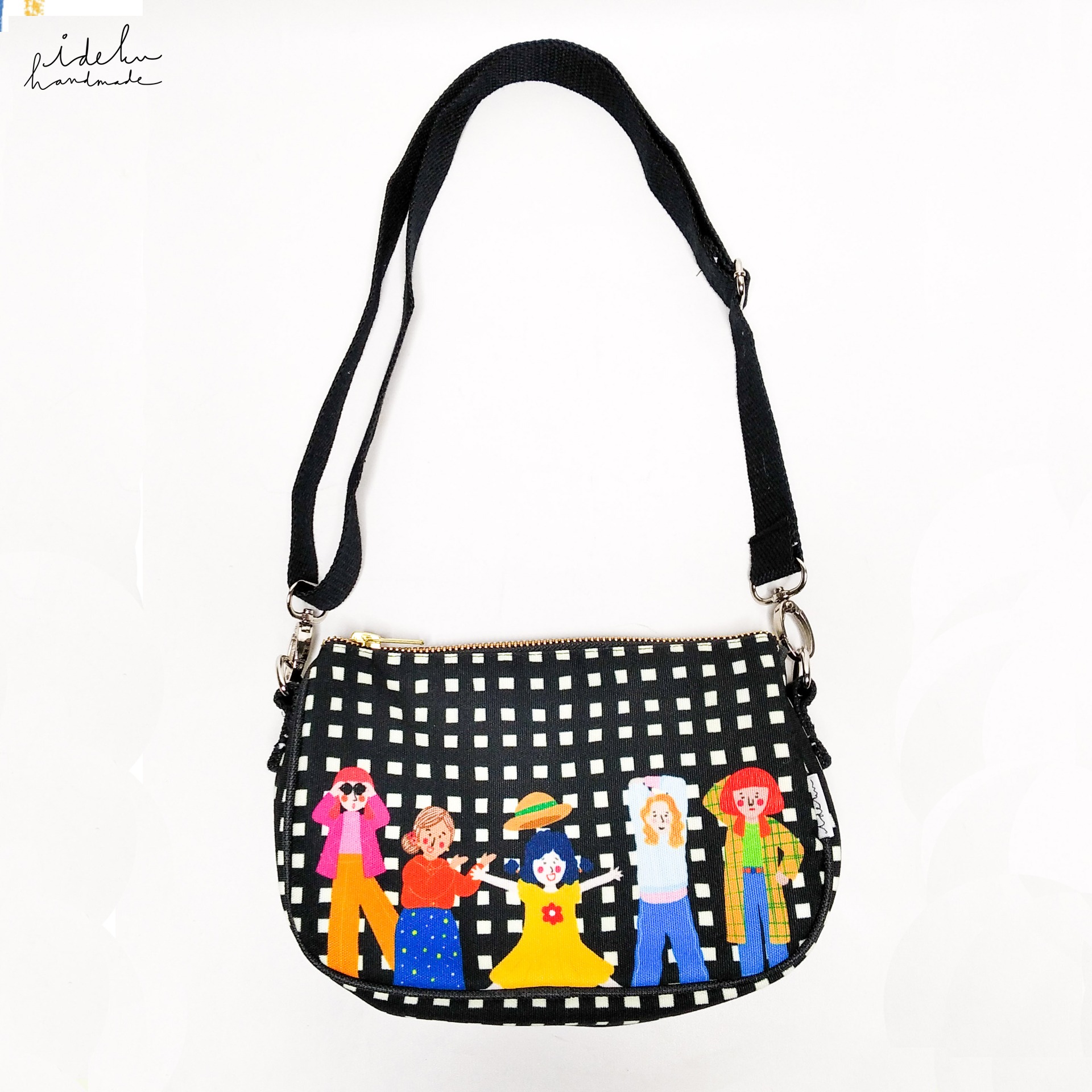 Fancy Faces Black Kiki Bag