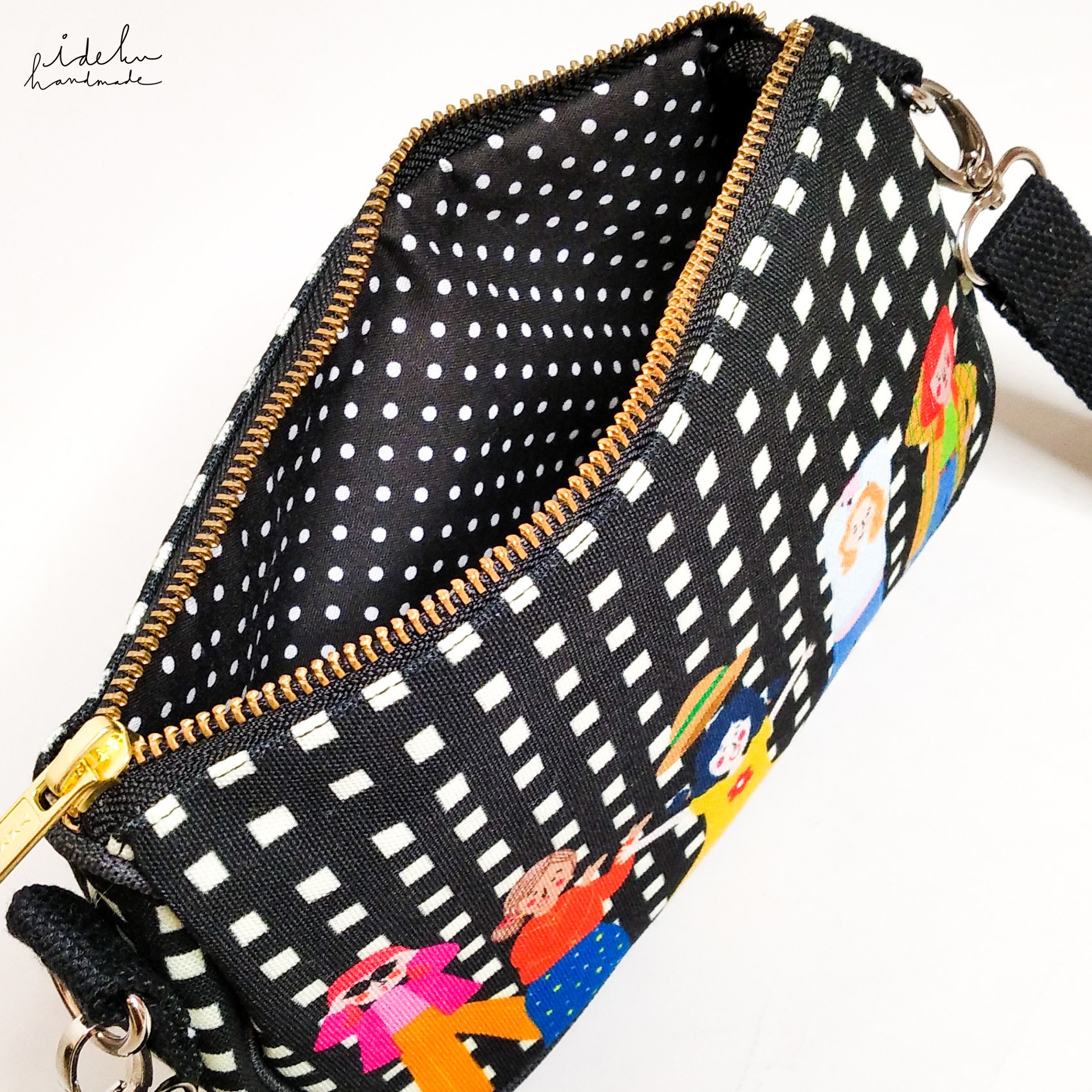 Fancy Faces Black Kiki Bag