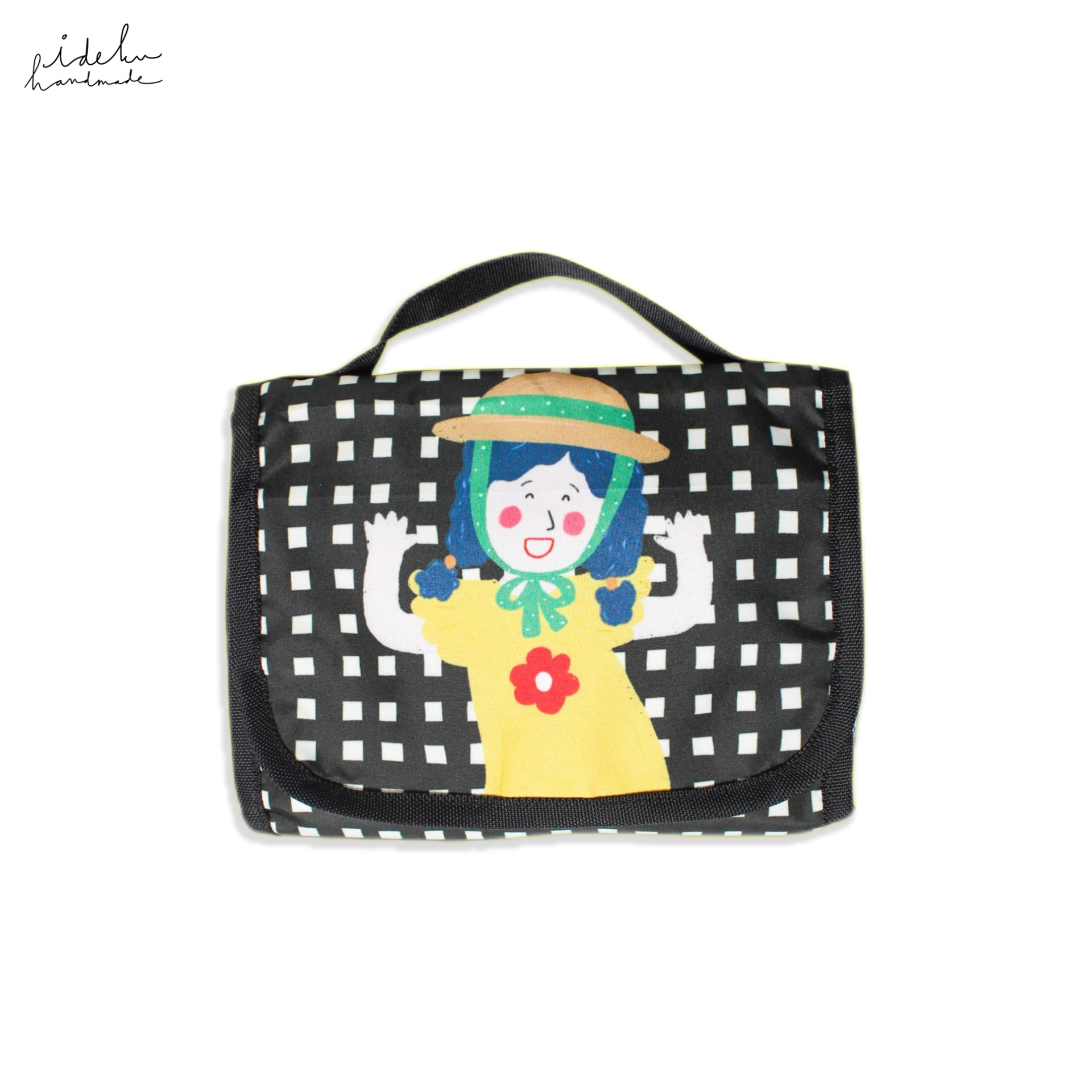 Fancy Faces Black Toiletries Bag