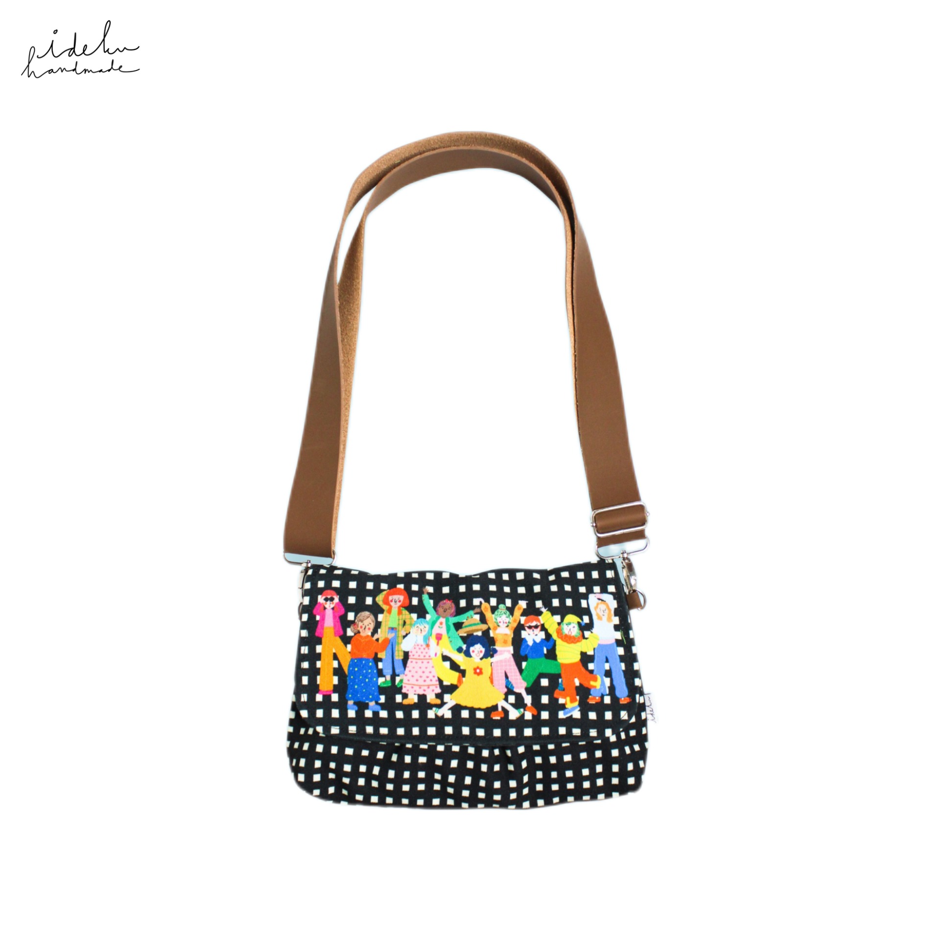 Fancy Faces Black Sling Bag 