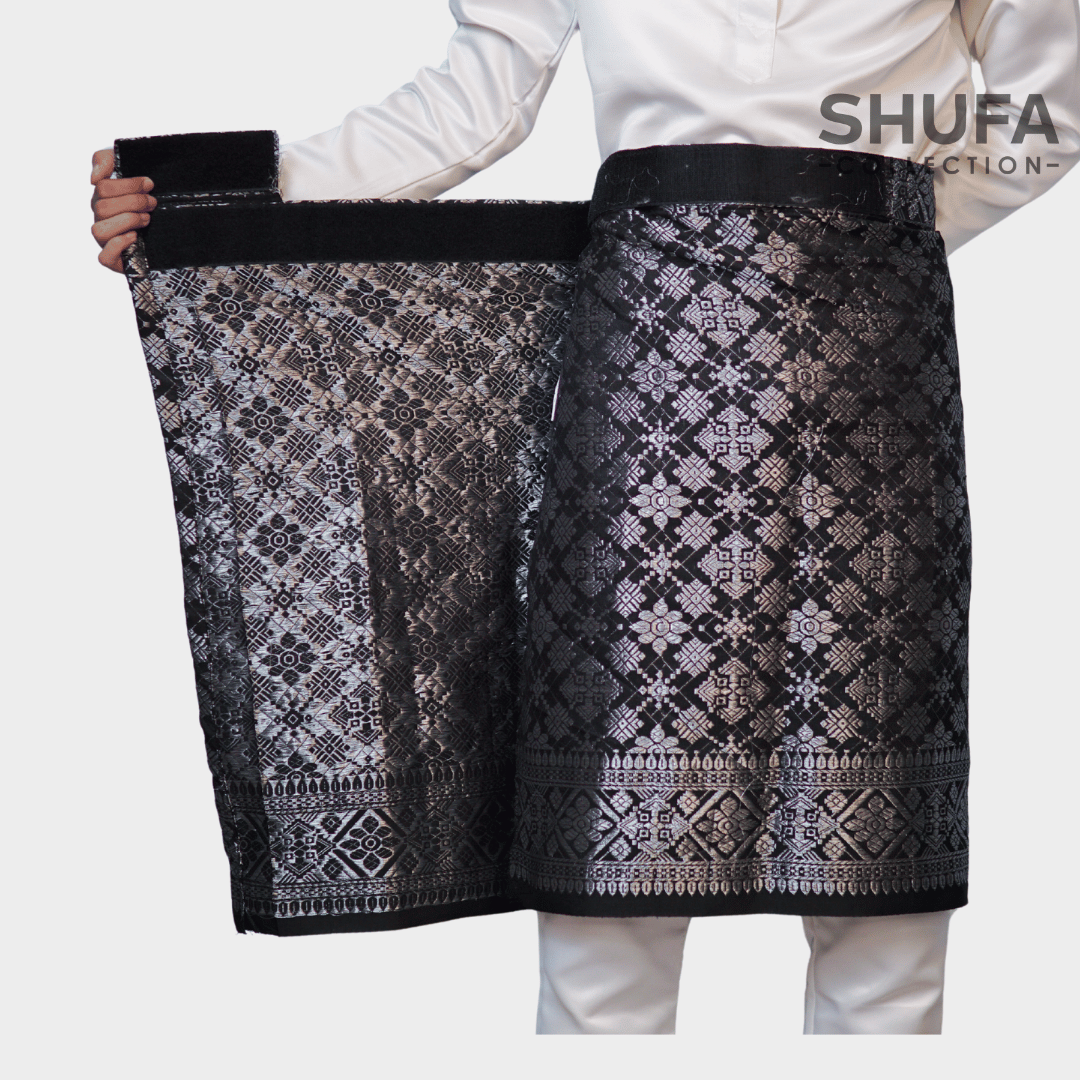 Sarung Songket Melayu Instan Kain Sampin Batik Khas Akad Baju Teluk Belanga Cekak Musang