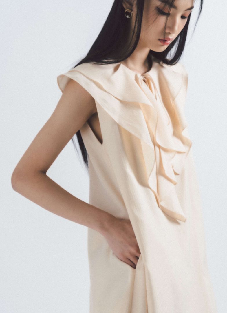 Perla Mini Dress in Peach