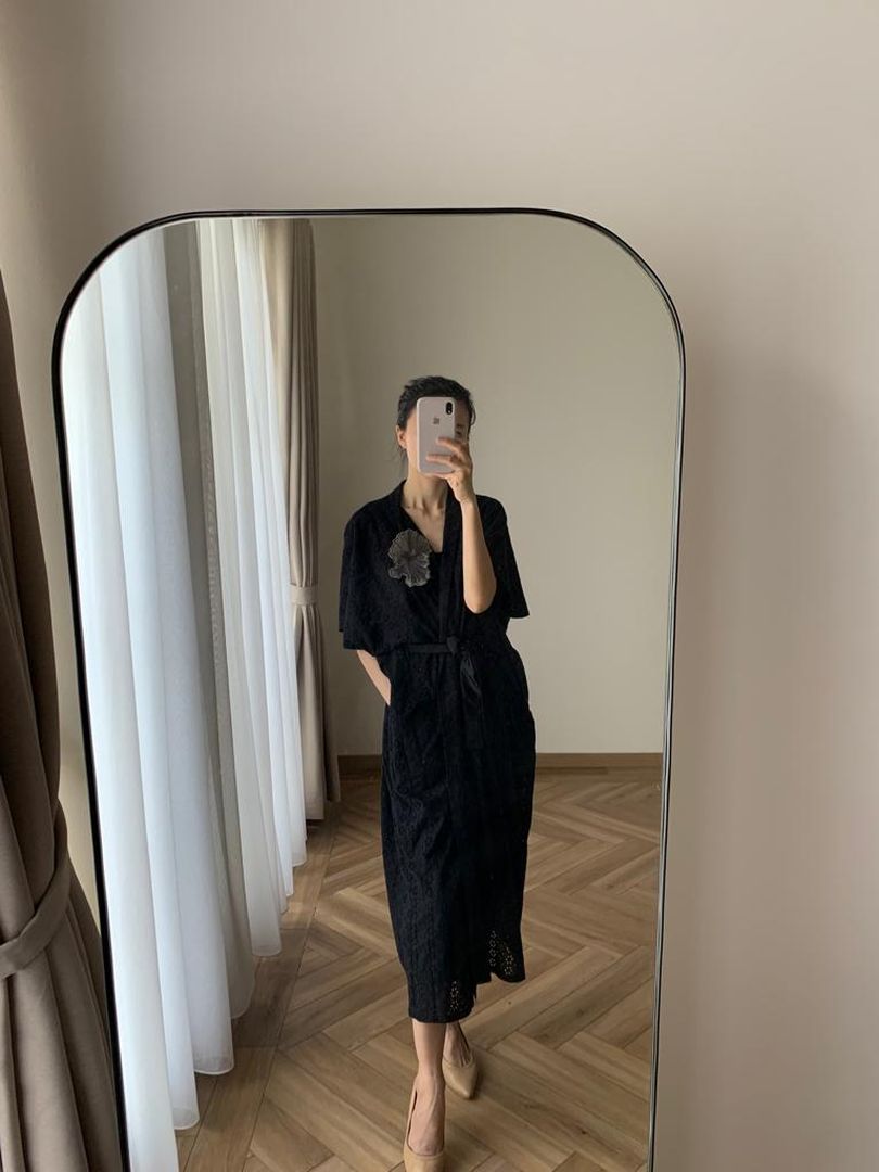 Carla Wrapped Dress in Black
