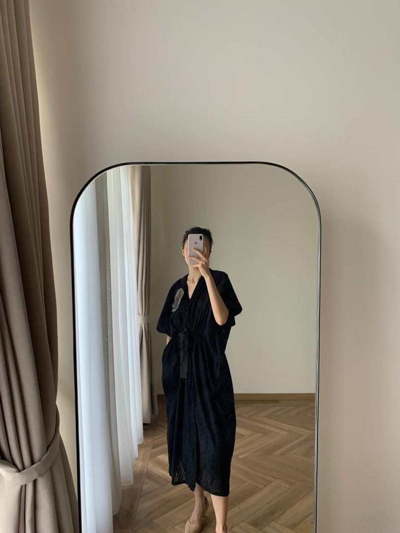 Carla Wrapped Dress in Black
