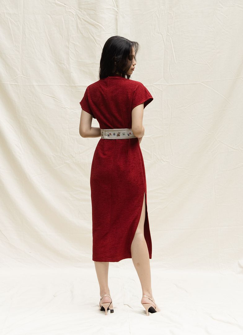 Carmine Dress in Maroon (XS only)