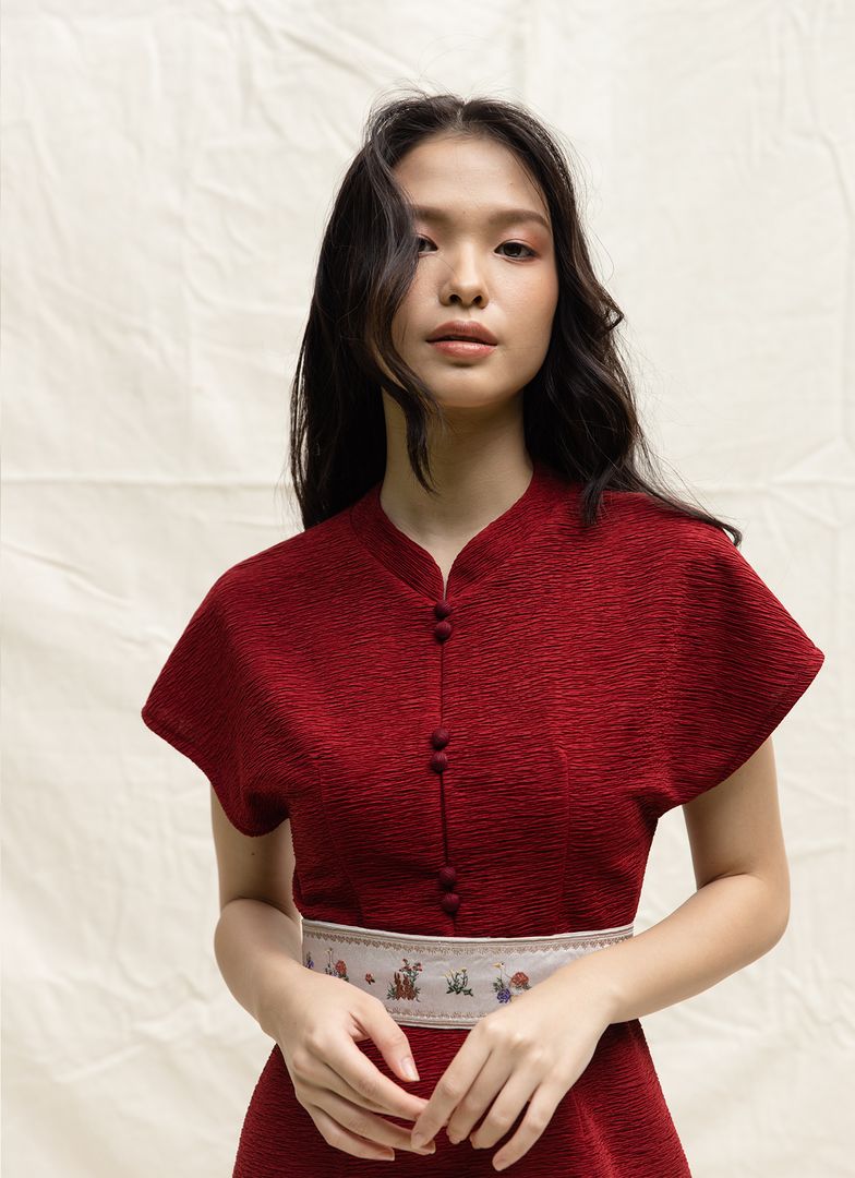 Carmine Dress in Maroon (XS only)