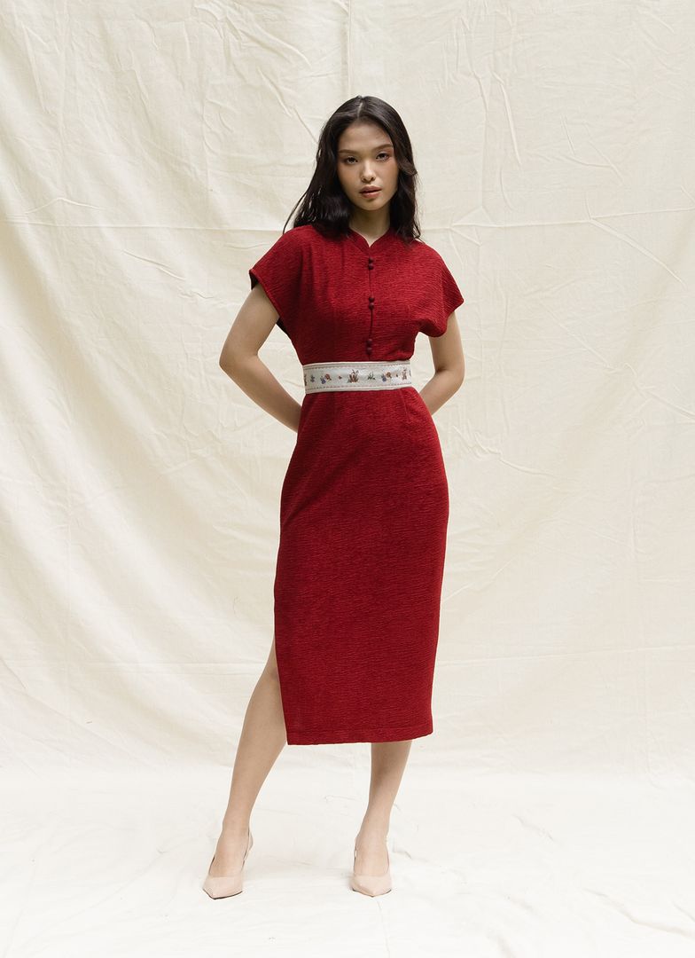 Carmine Dress in Maroon (XS only)