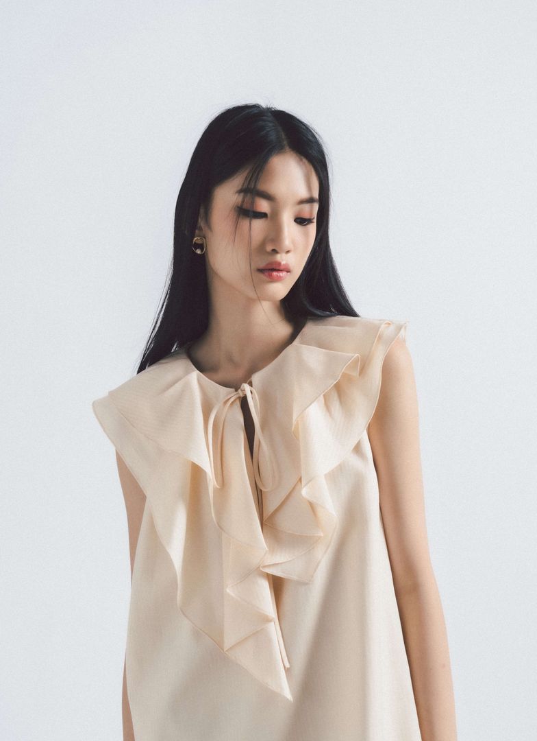 Perla Mini Dress in Peach