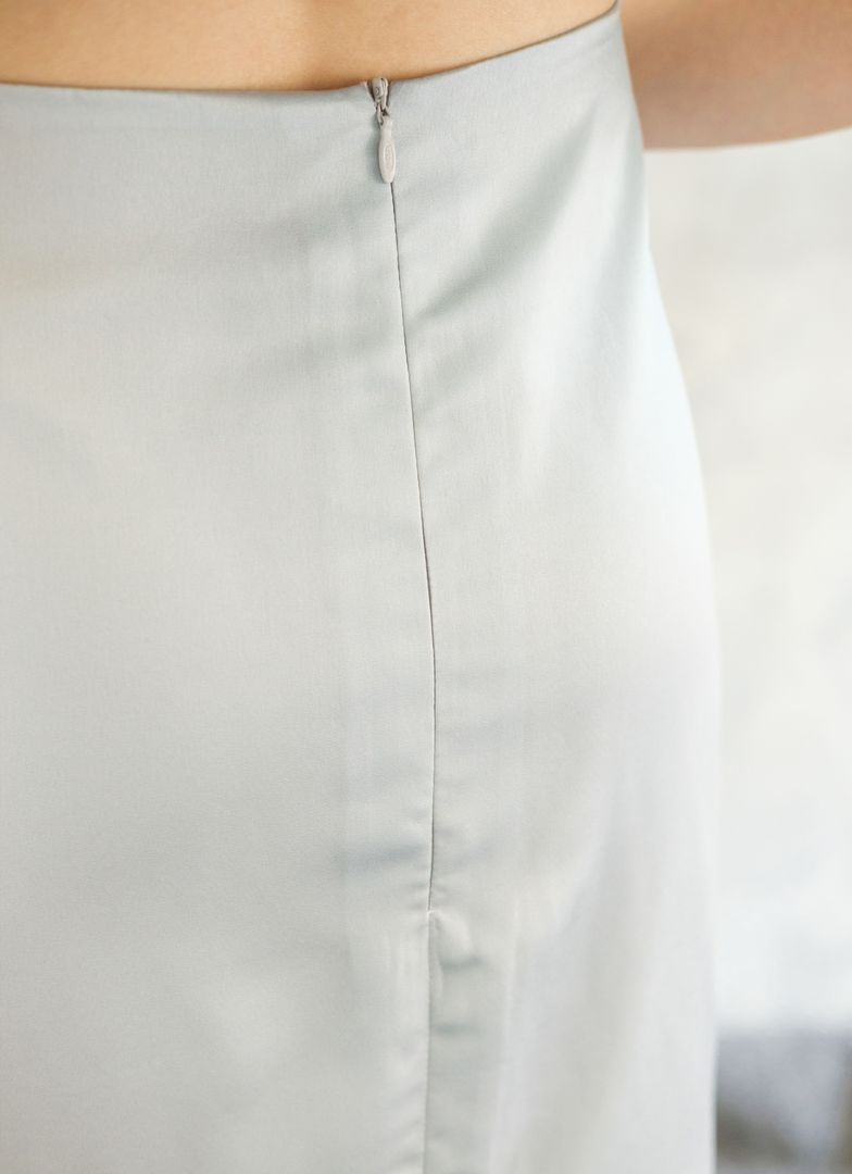 Arla Sateen Skirt in Blue