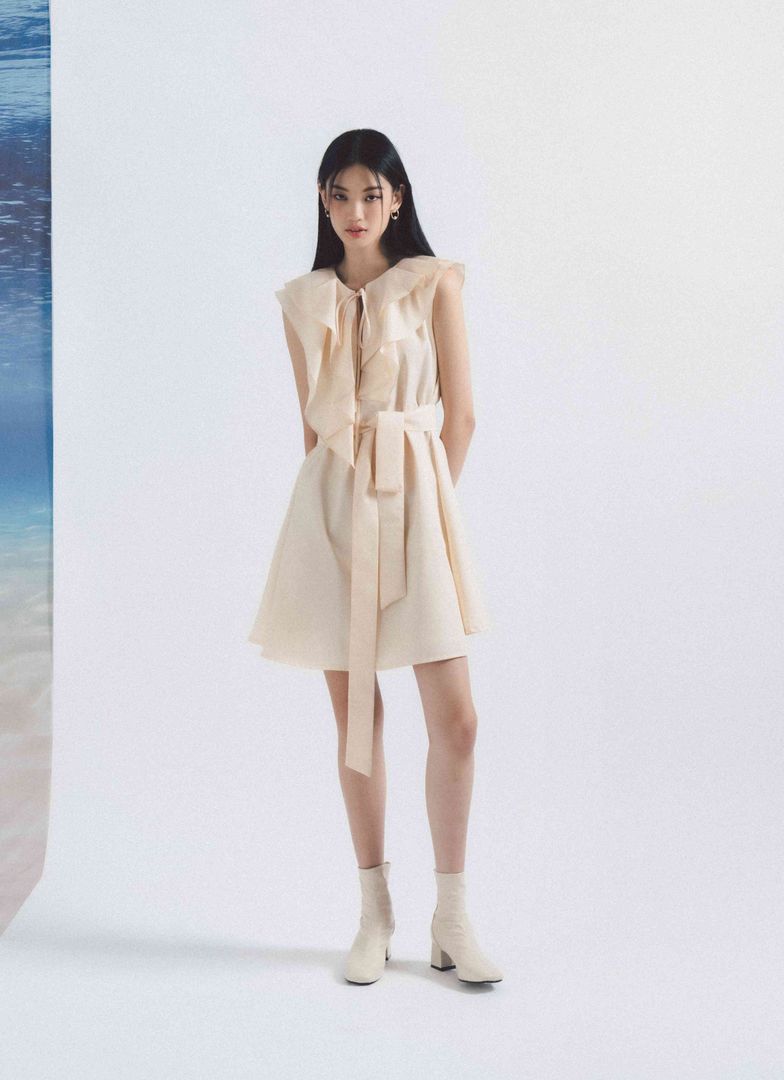 Perla Mini Dress in Peach