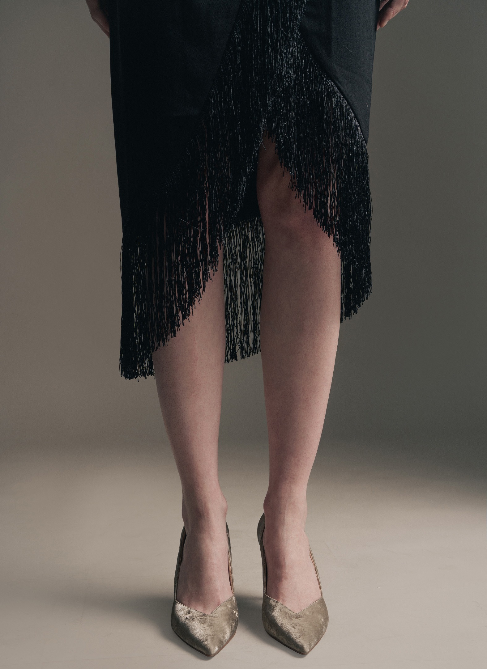 Gabriella Fringe Skirt in Black