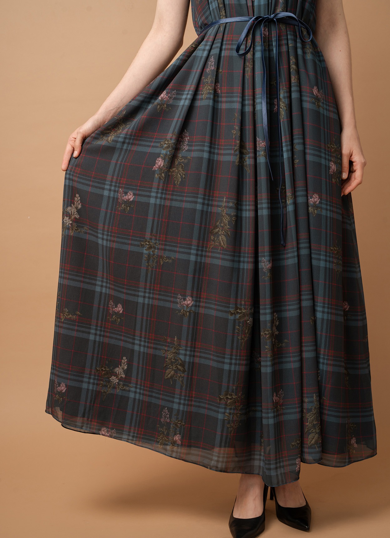 Plaid Botanica Long Dress (PO for 5 days)