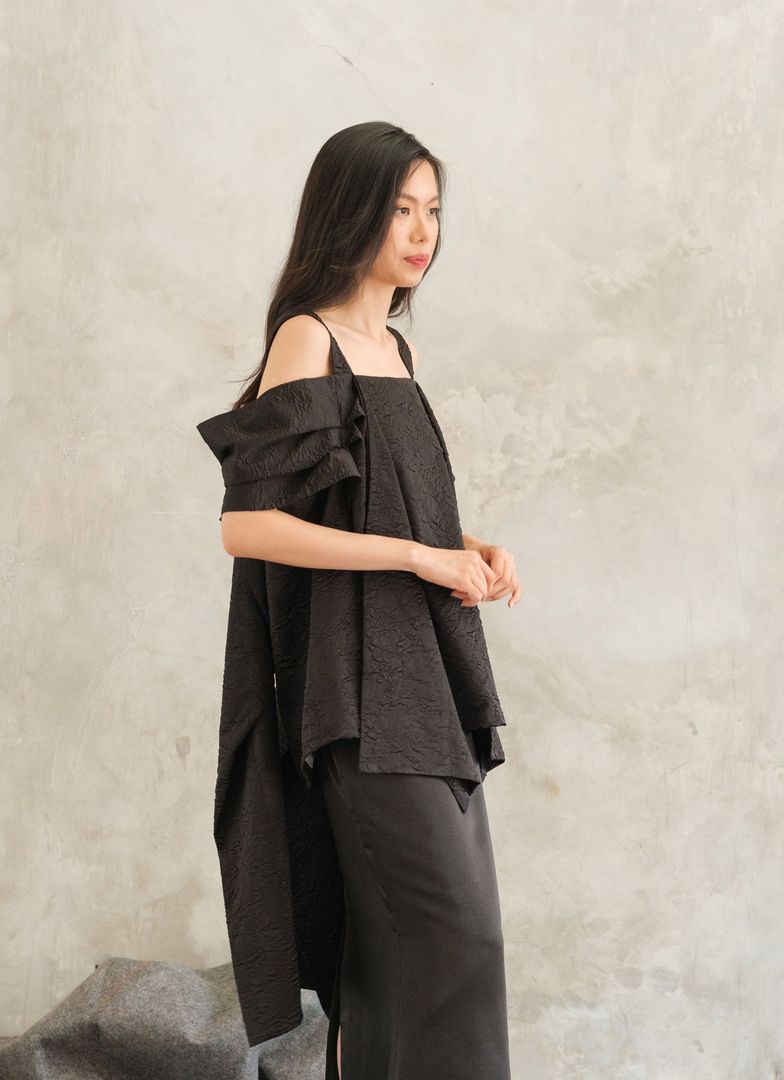 Orca Jacquard Top in Black