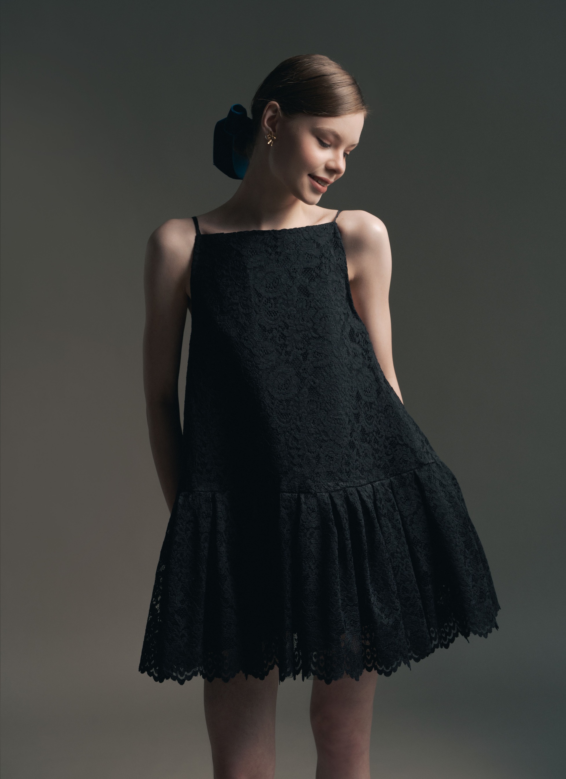 Anne Lace Dress in Black